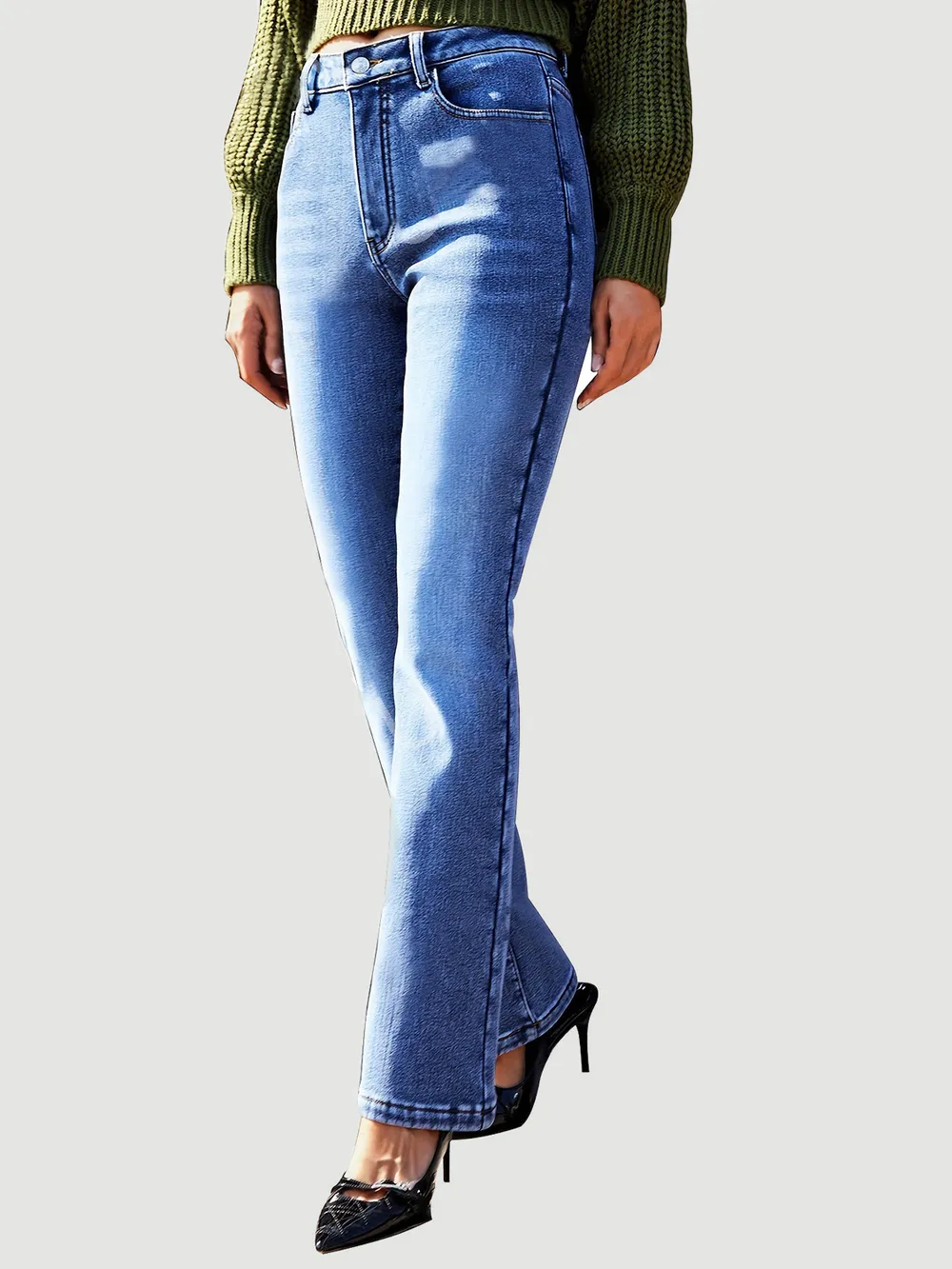 Straight Leg Jeans with Pockets, image 2