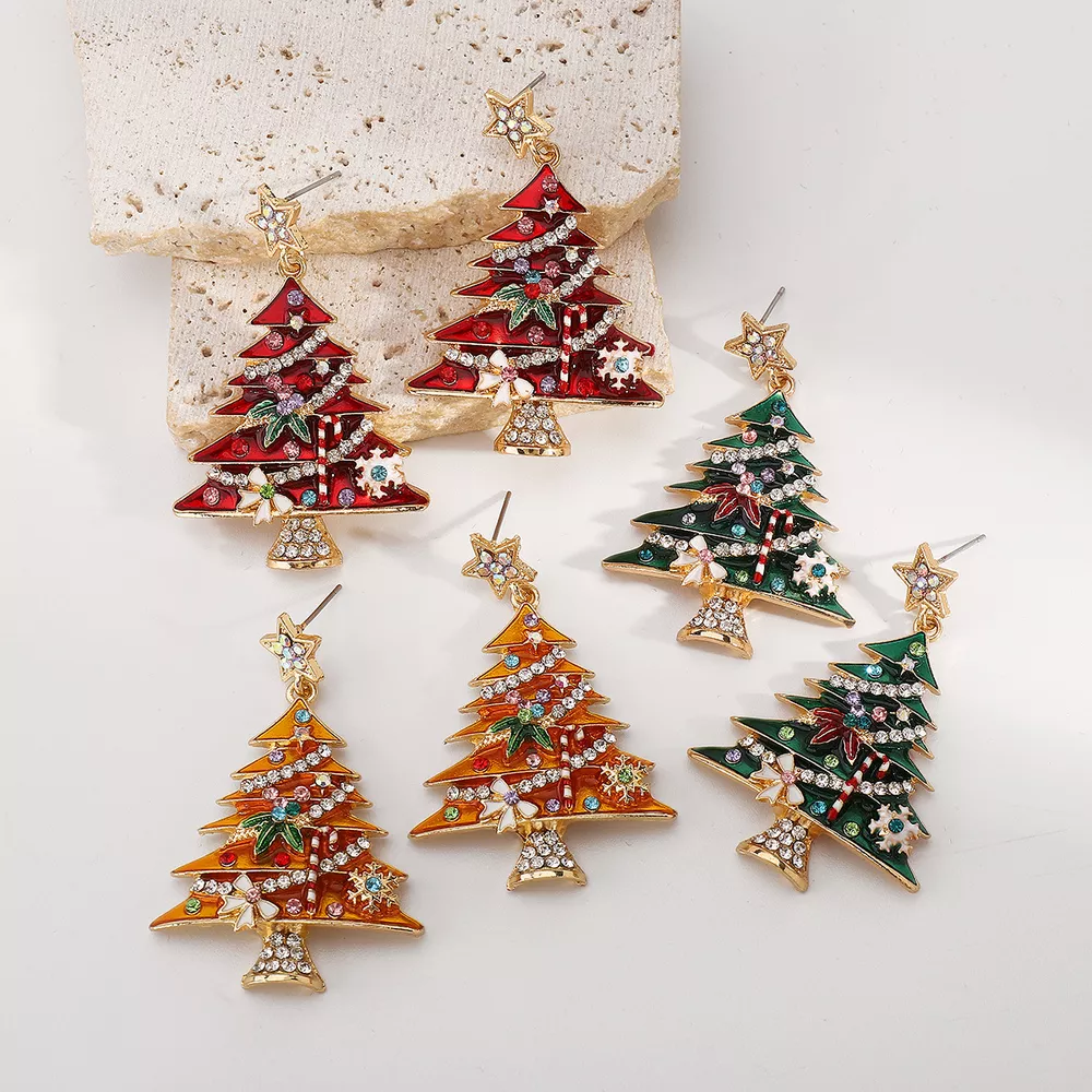 Christmas Tree Dangle Earrings, image 5