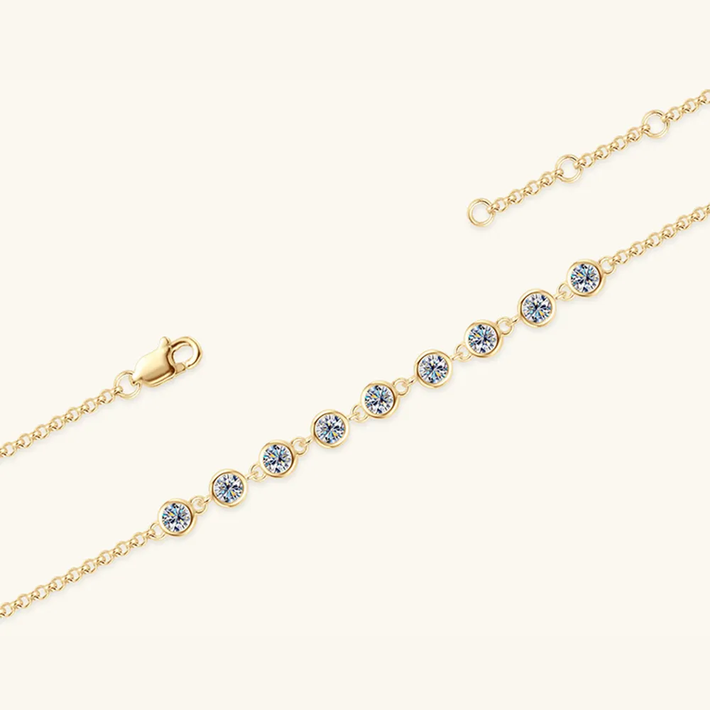 Inlaid Moissanite 925 Sterling Silver Bracelet, image 3