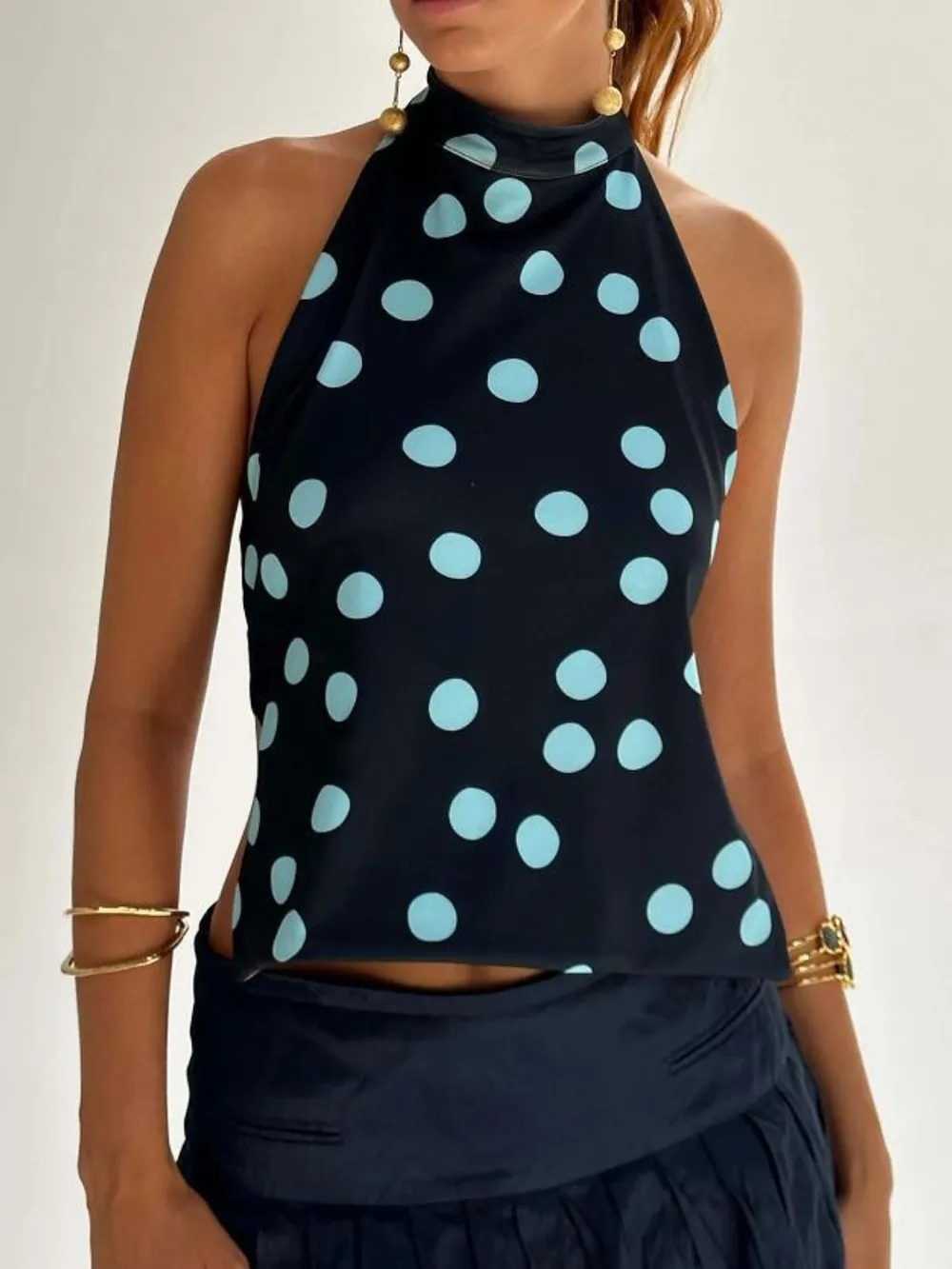 Backless Printed Halter Neck Tank, image 16