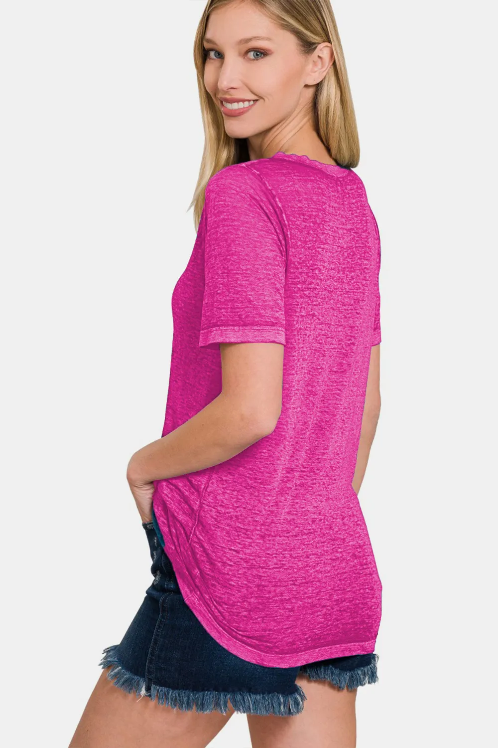V-Neck Short Sleeve T-Shirt, image 3