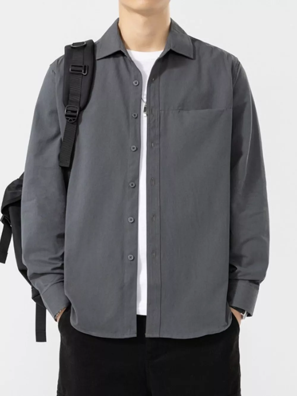 Men's Plus Size Button Up Long Sleeve Shirt, image 11