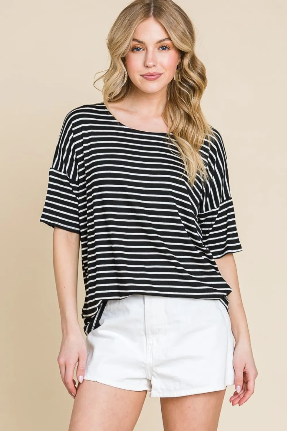 Striped Round Neck T-Shirt, image 3