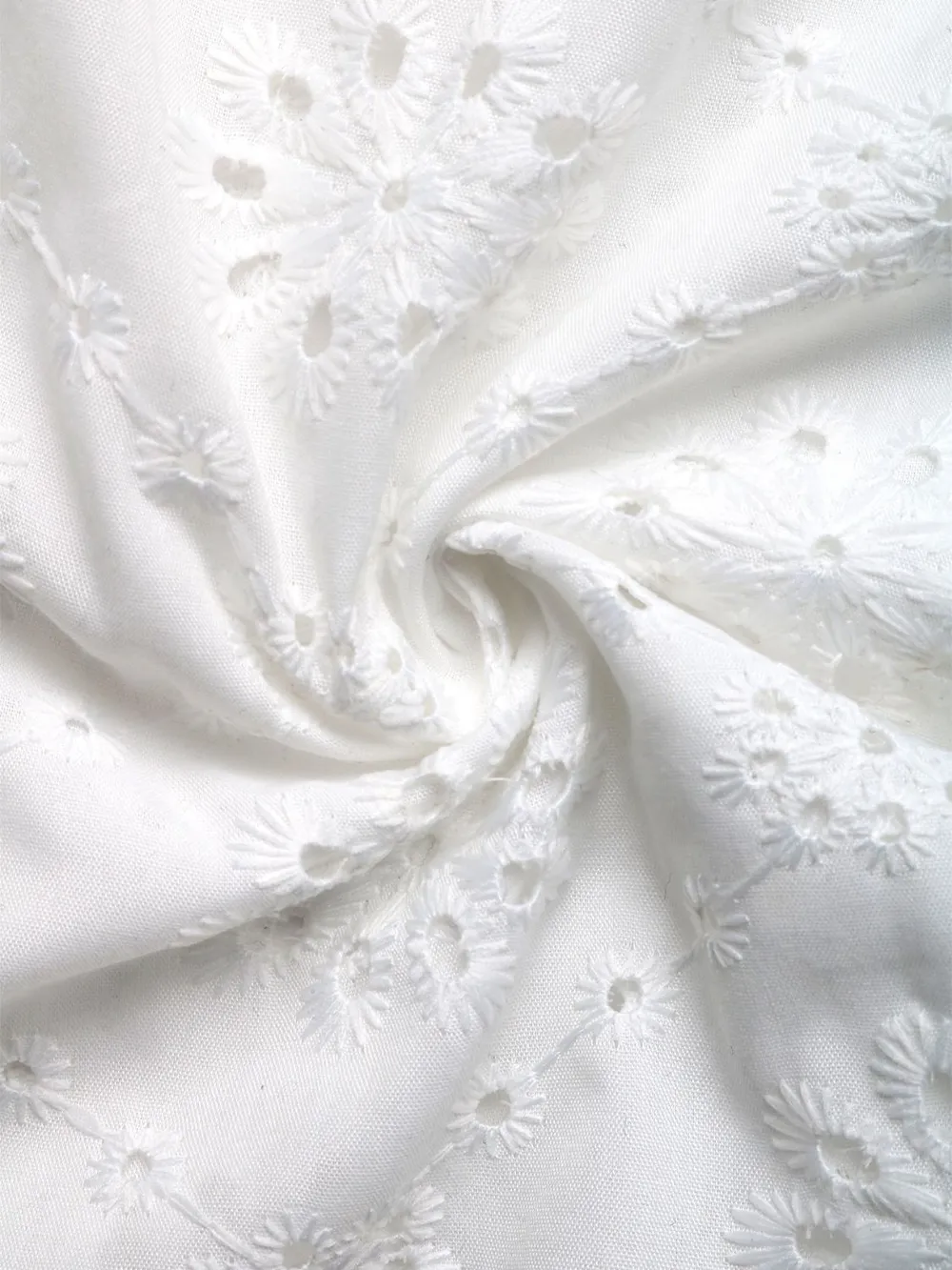 Eyelet Notched Ruffled Cap Sleeve Blouse, image 6