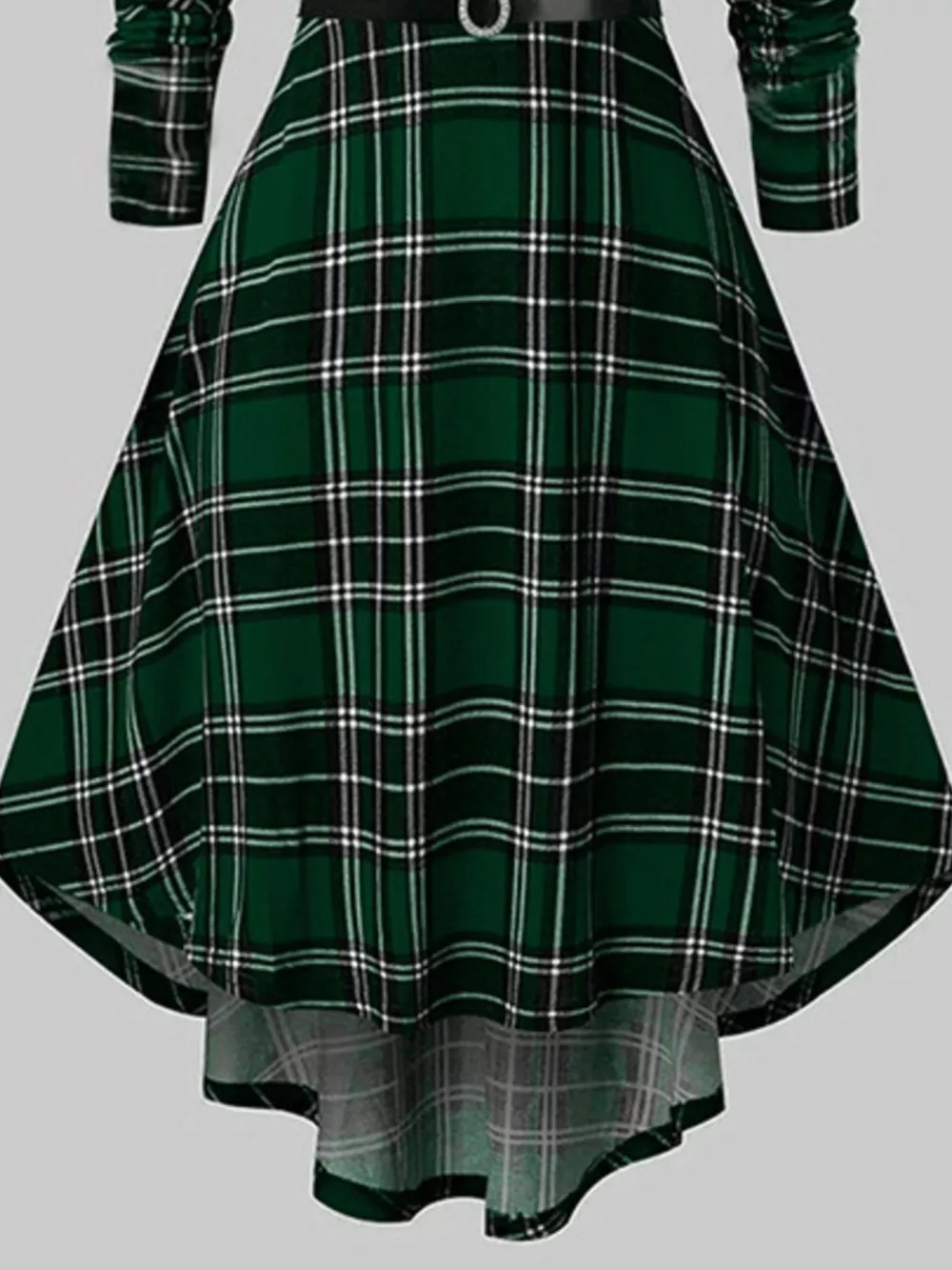 Fuzzy Trim Long Sleeve Christmas Dress, image 6