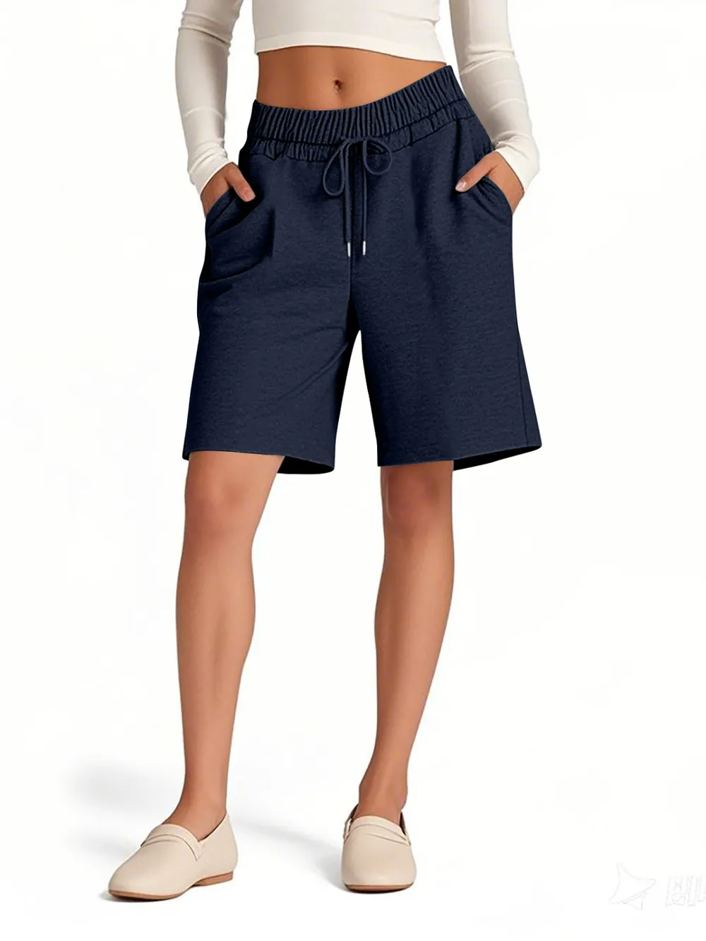 Solid Color Shorts with Pockets, image 5
