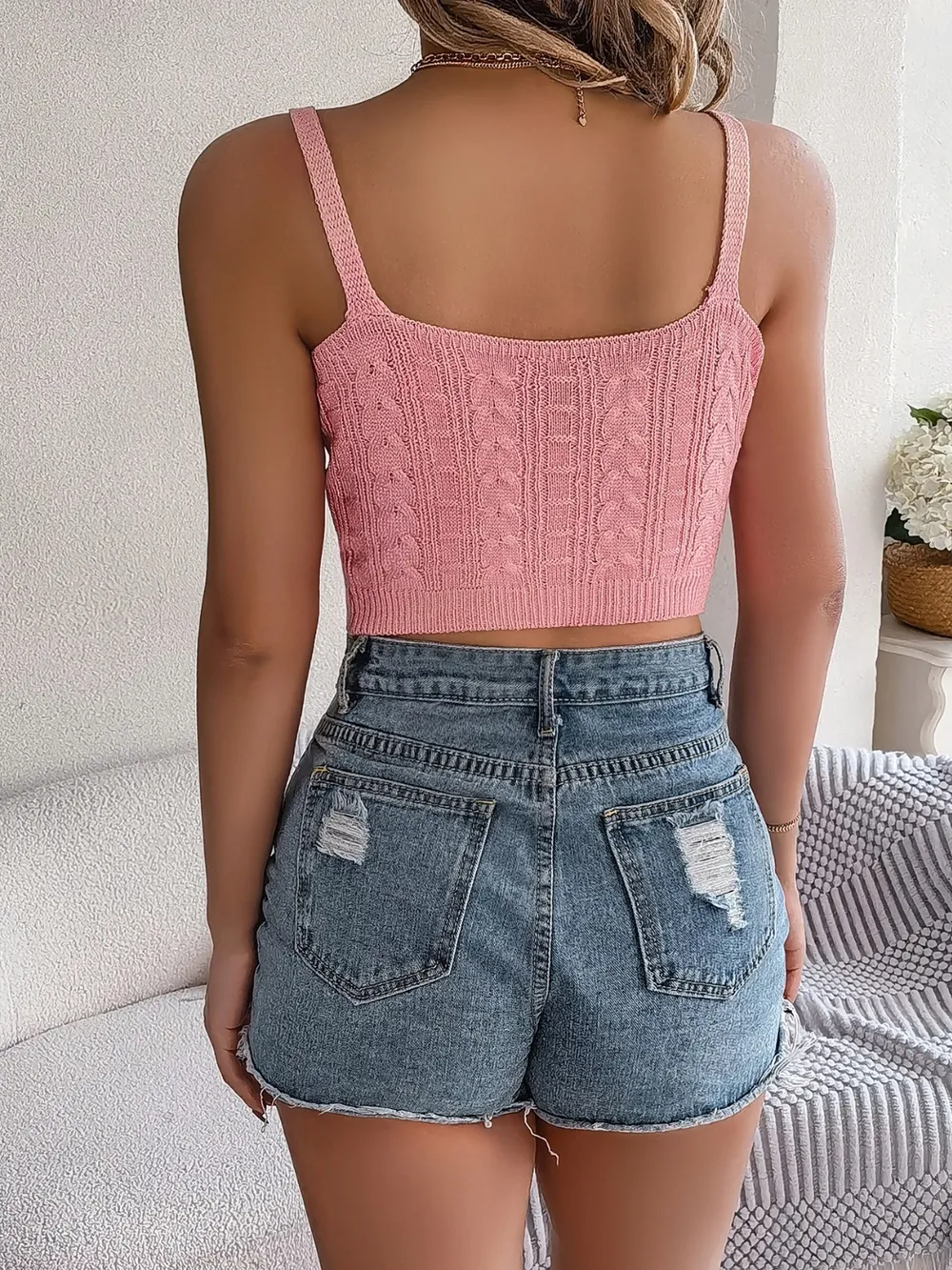 Cable-Knit Short Cami, image 18