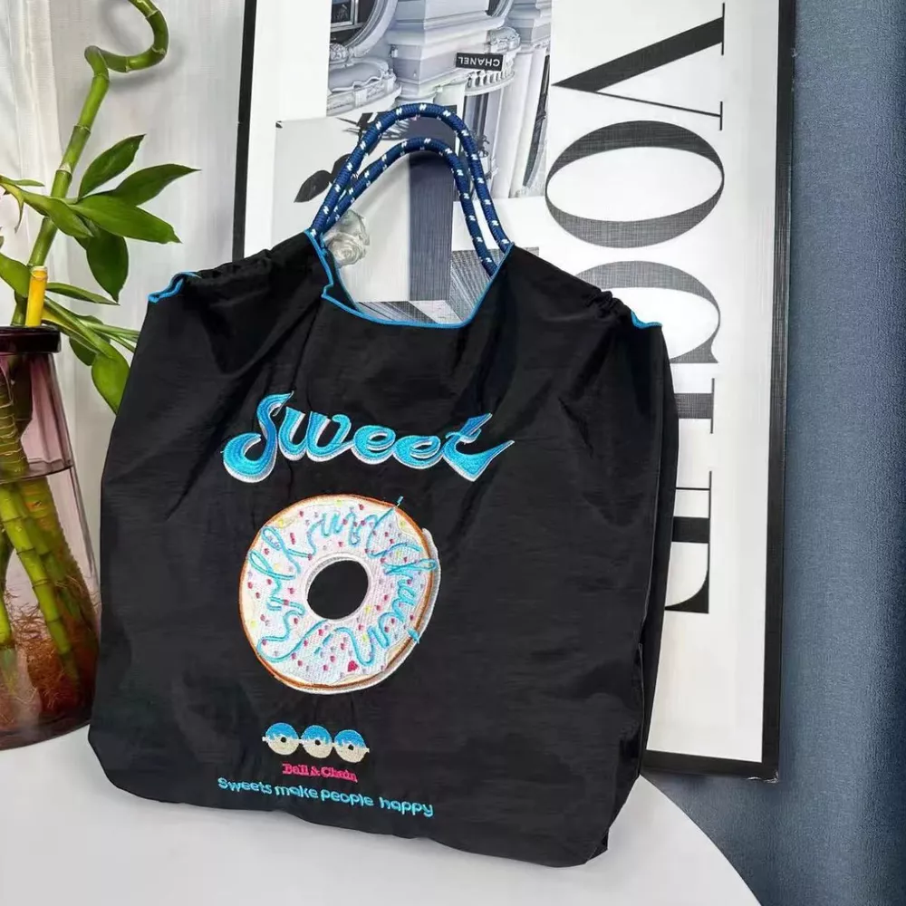 Embroidered Lightweight Tote Handbag, image 4
