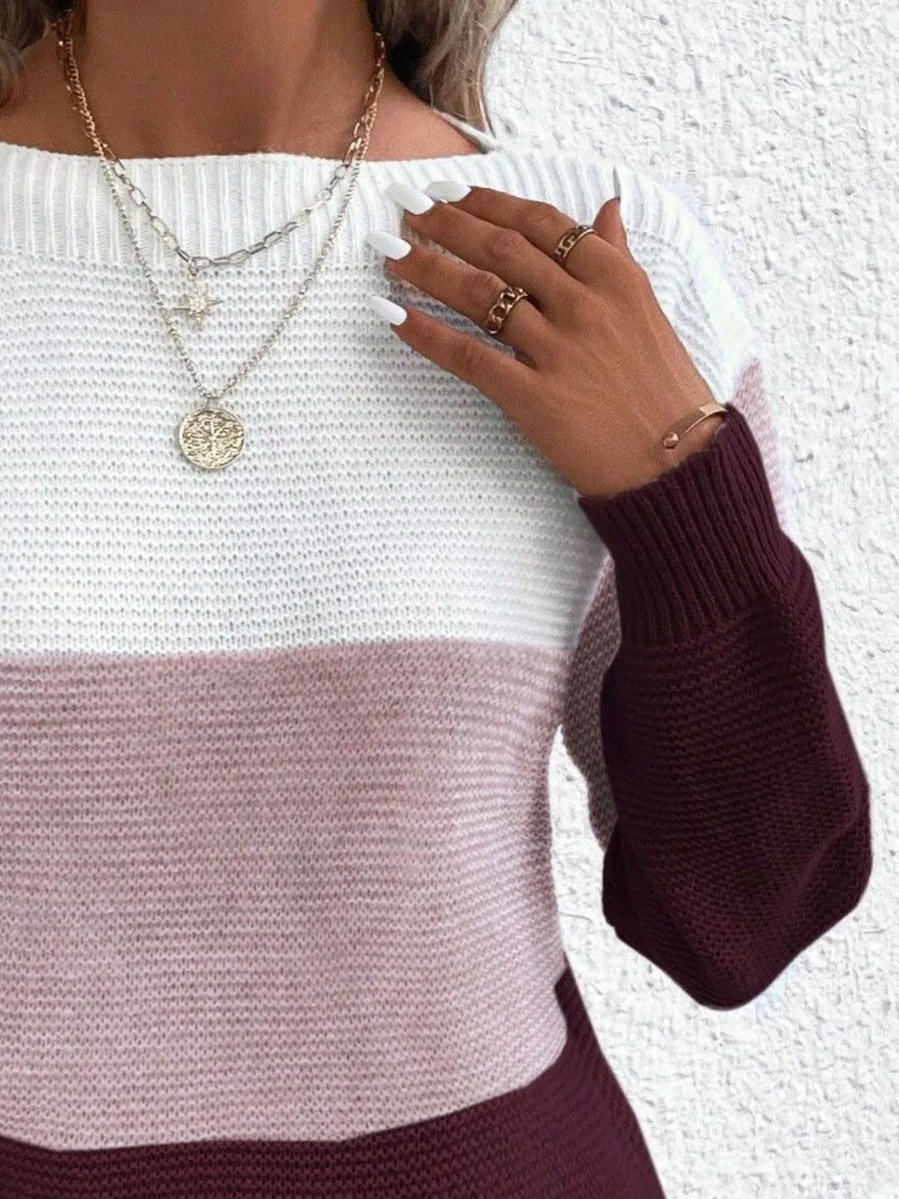Color Block Boat Neck Sweater, image 28