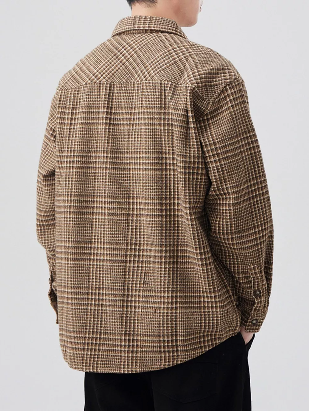 Men's Plus Size Plaid Button Up Long Sleeve Shirt, image 5