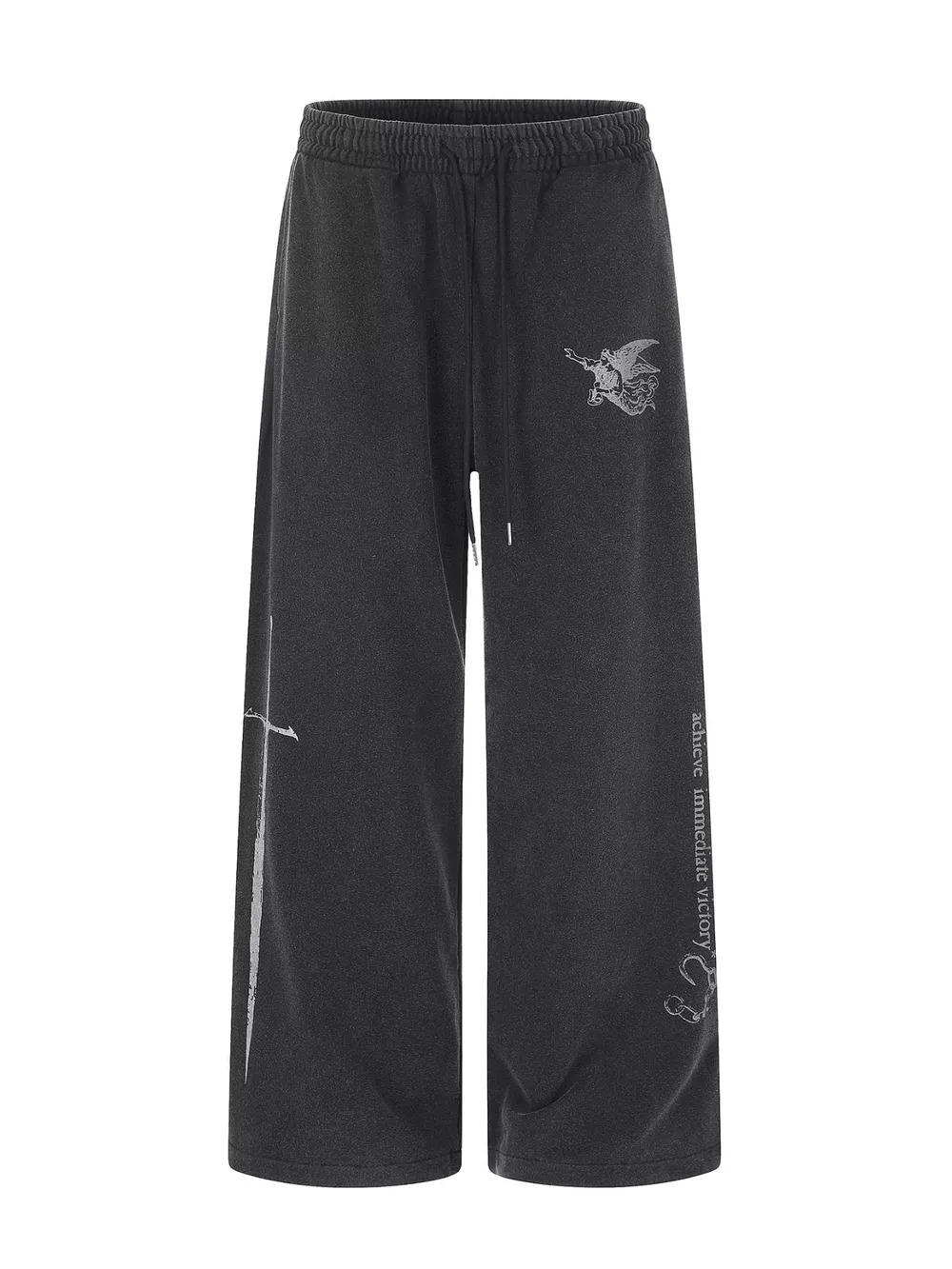 Men's Drawstring Wide-Leg Sweatpants
