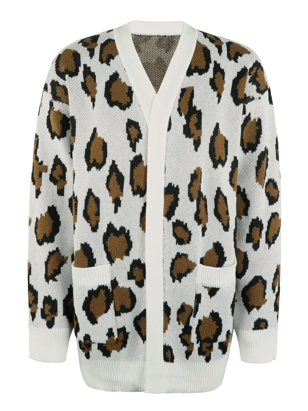 Leopard Open Front Dropped Shoulder Cardigan, image 12