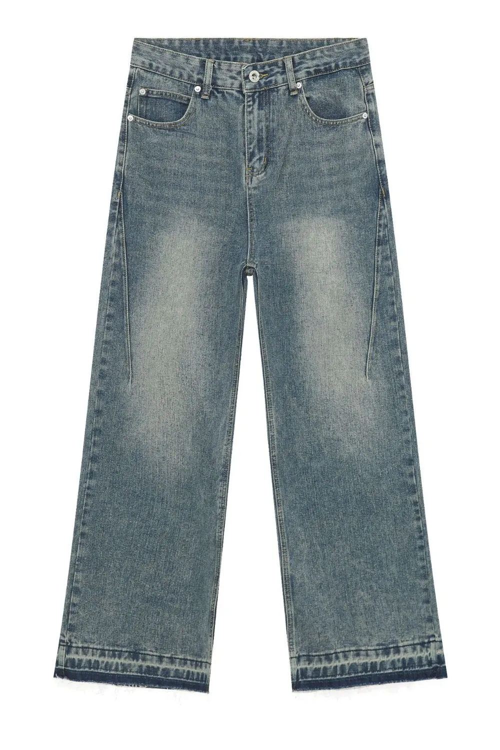Men's Frayed Hem Jeans with Pockets, image 5