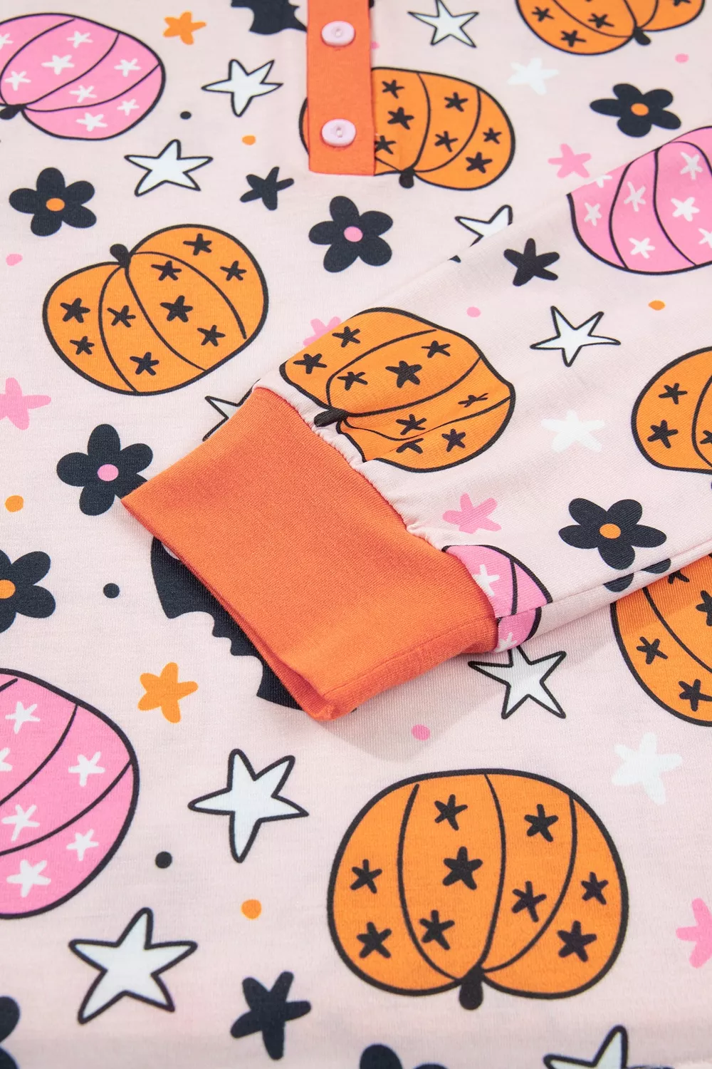 Halloween Pumpkin Print Long Sleeve Home Wear Lounge Set, image 10