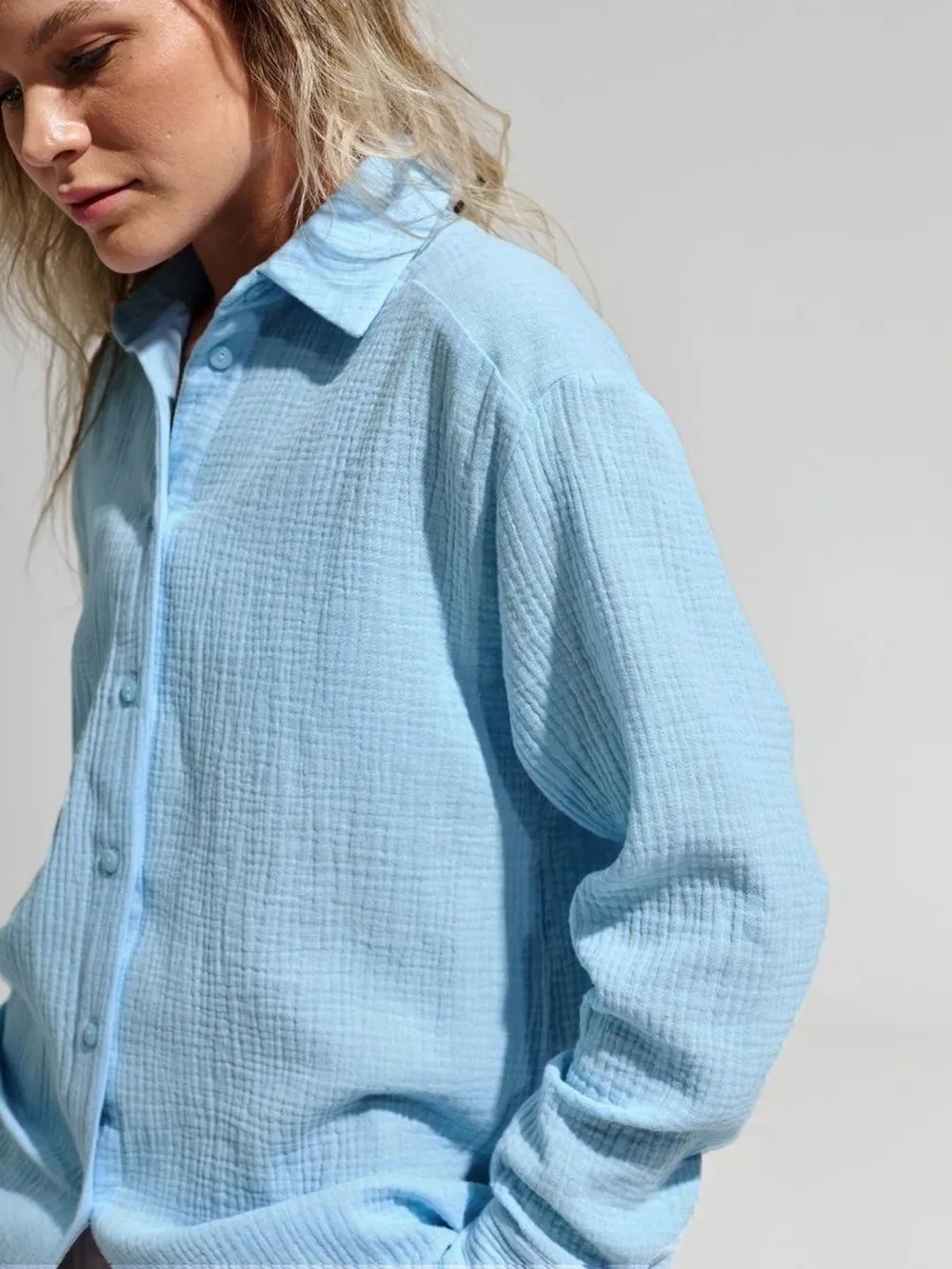 Textured Collared Neck Long Sleeve Shirt, image 16