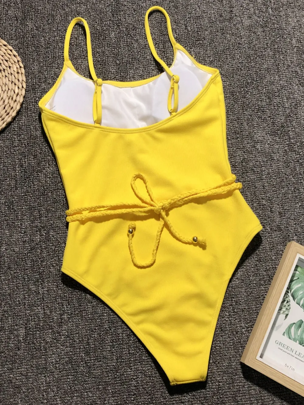 Ribbed Tie Waist One-Piece Swimsuit, image 8