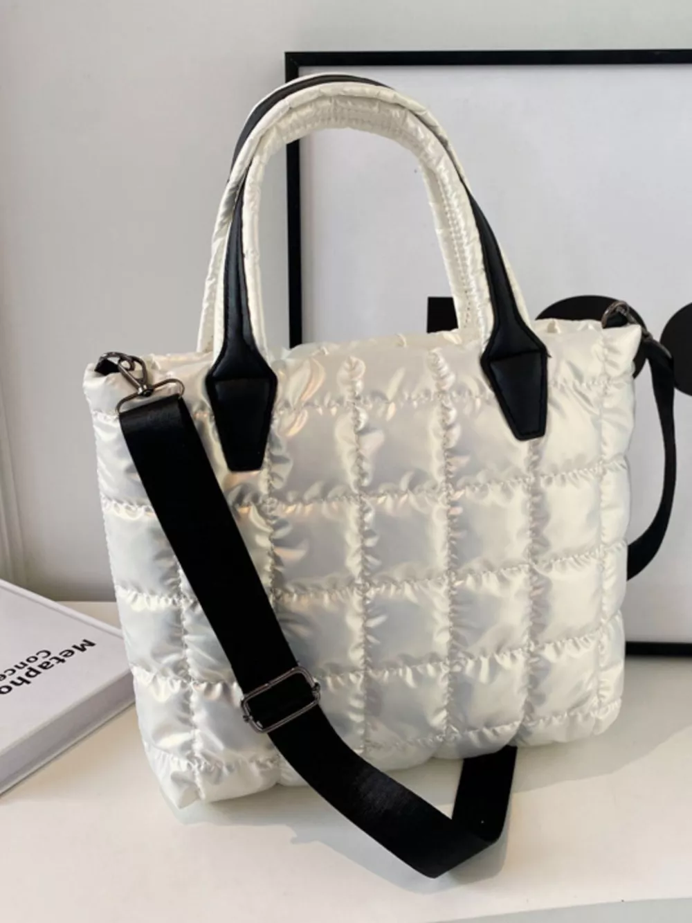 Bubble Textured Tote Crossbody Bag, image 11