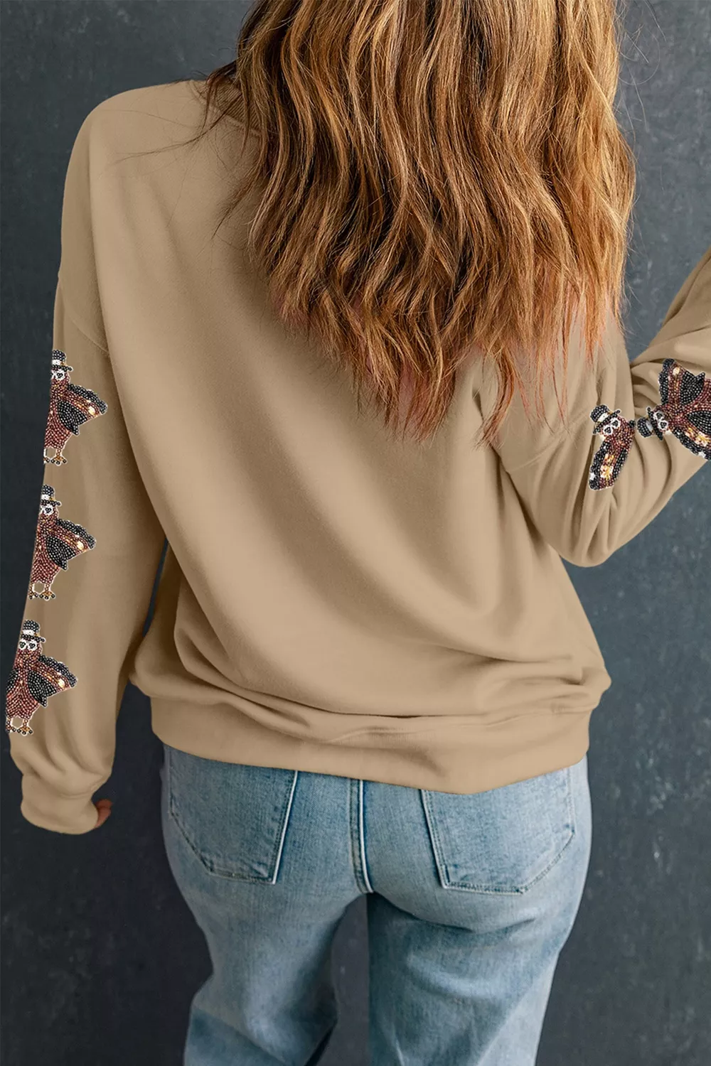 Turkey Season Thankful Sequin Sweatshirt, image 4