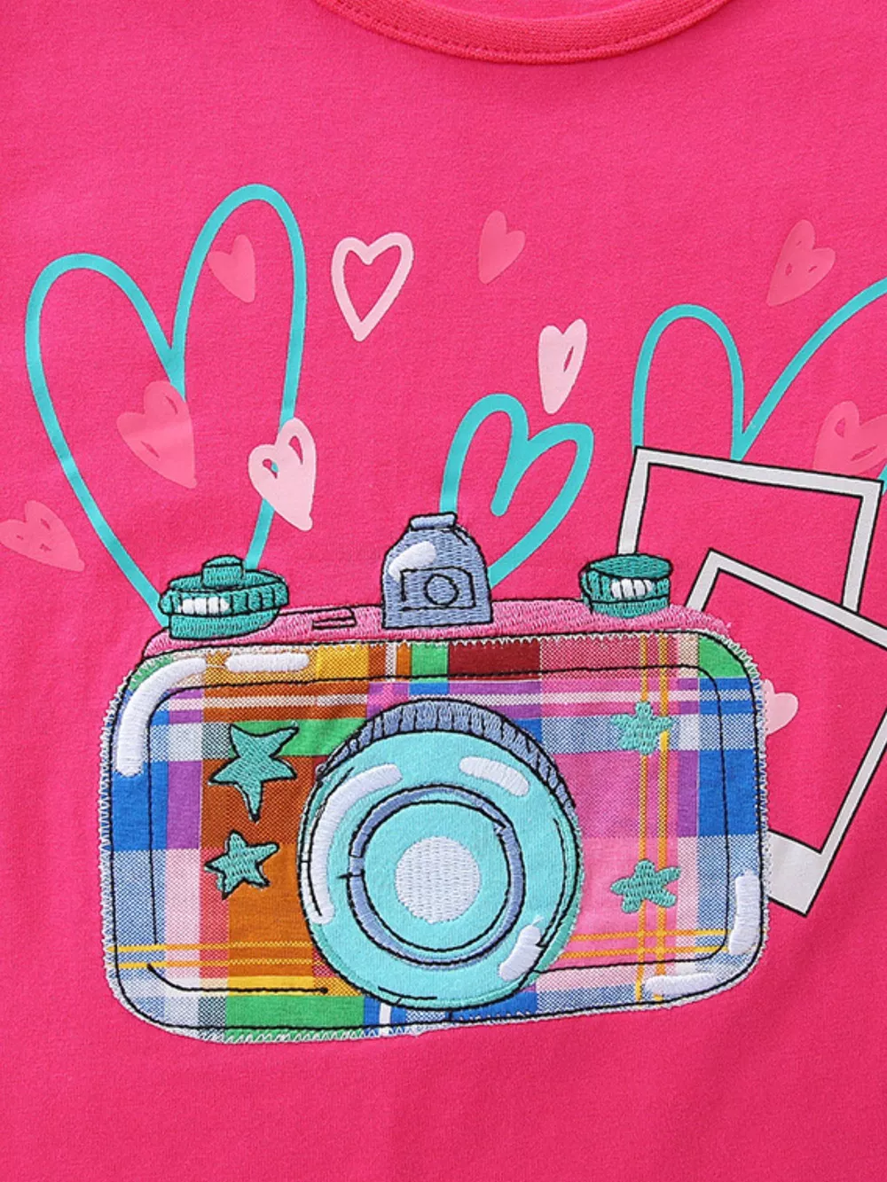 Children's Camera Embroidered Top and Shorts Set, image 3
