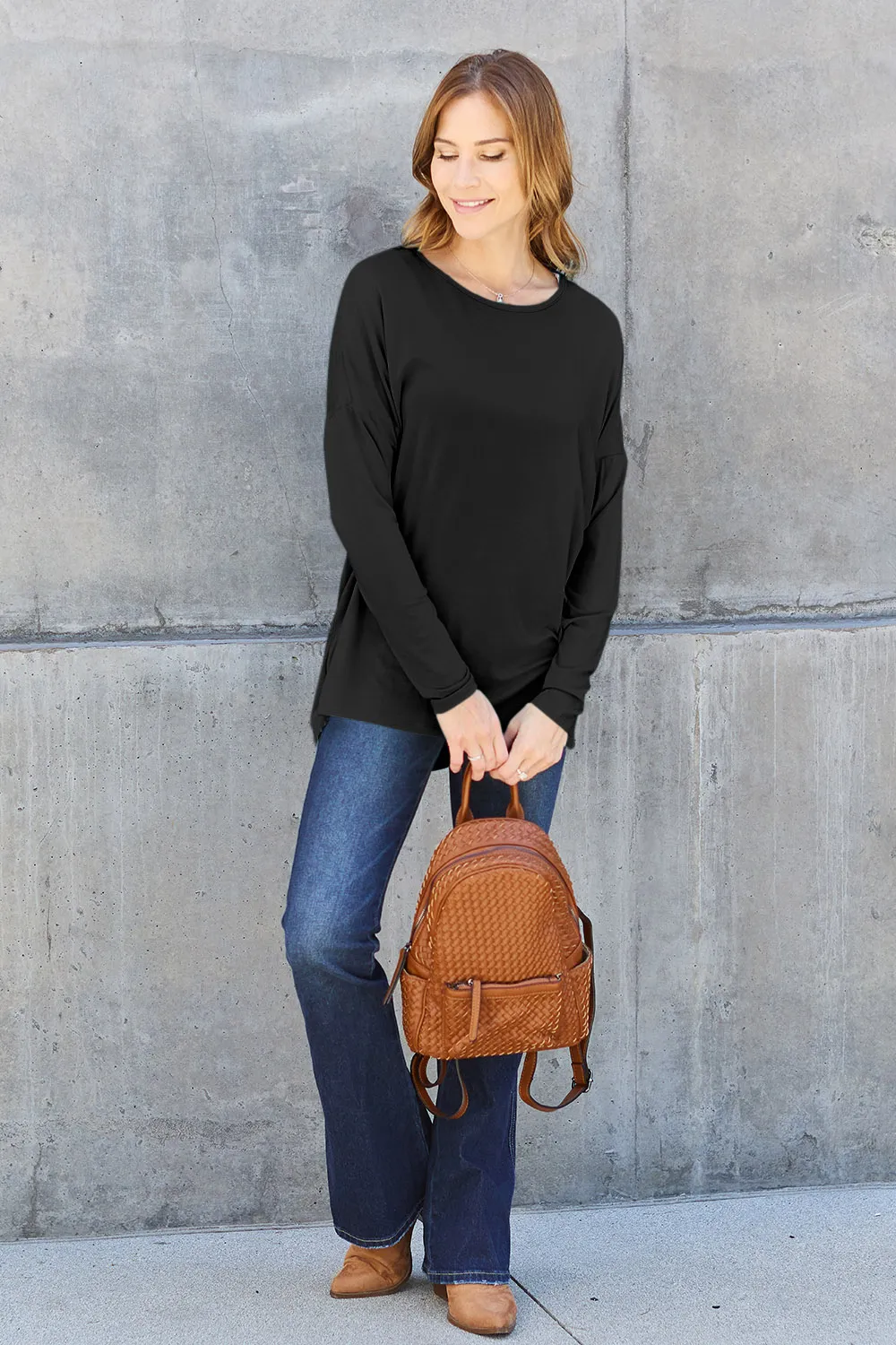 Full Size Round Neck Dropped Shoulder T-Shirt, image 22