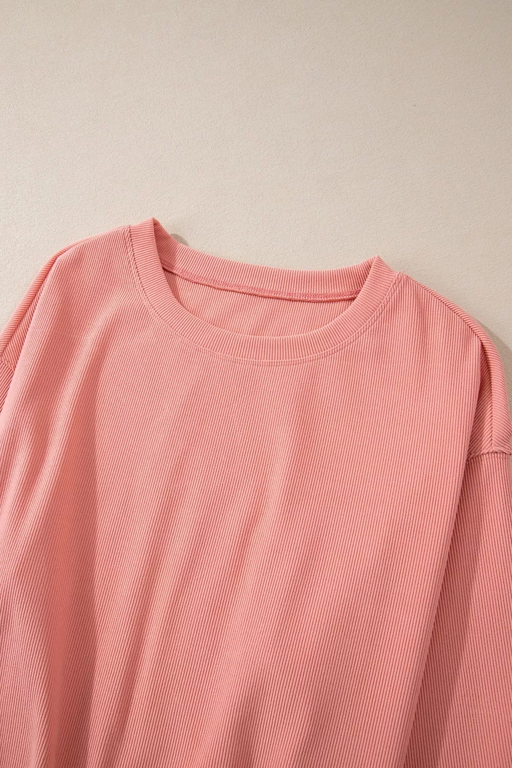 Ribbed Round Neck Top and Pants Set, image 11