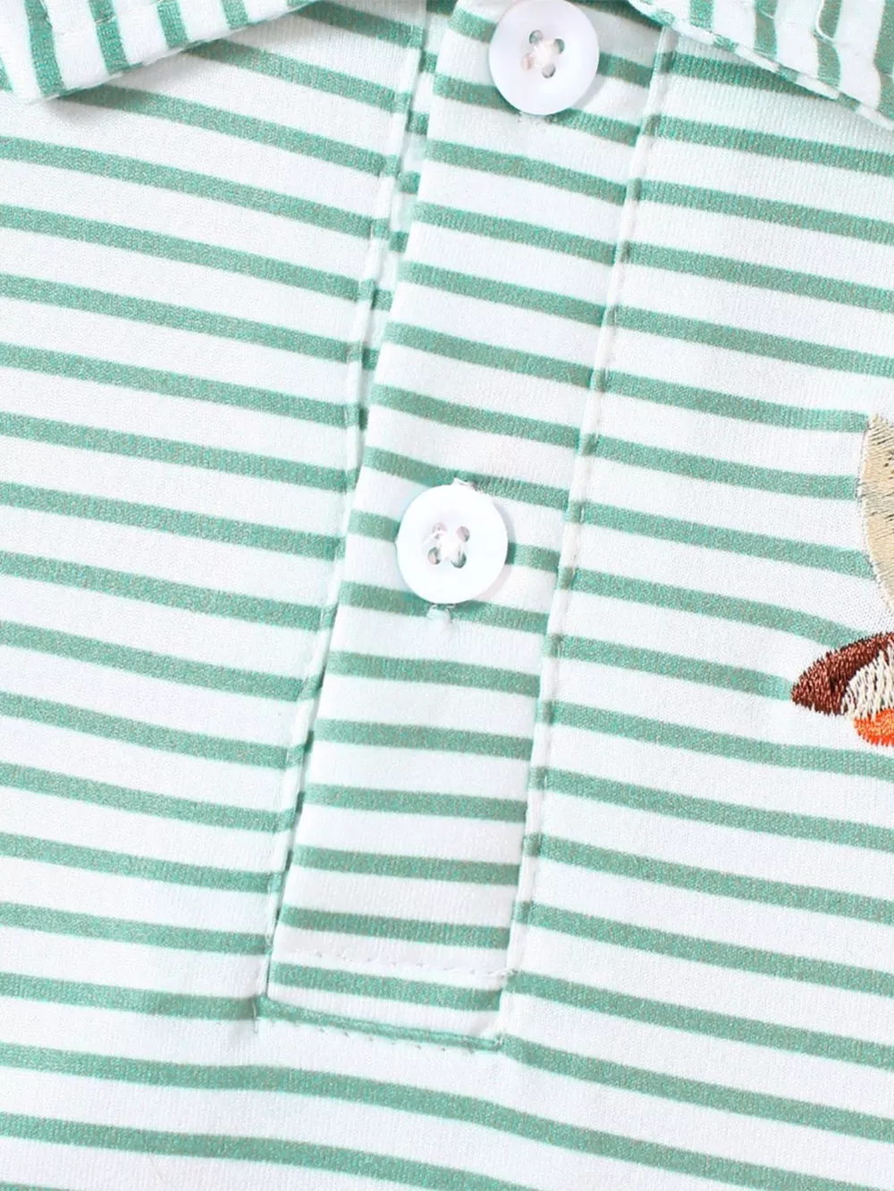 Children's Striped Embroidered Duck Polo, image 4