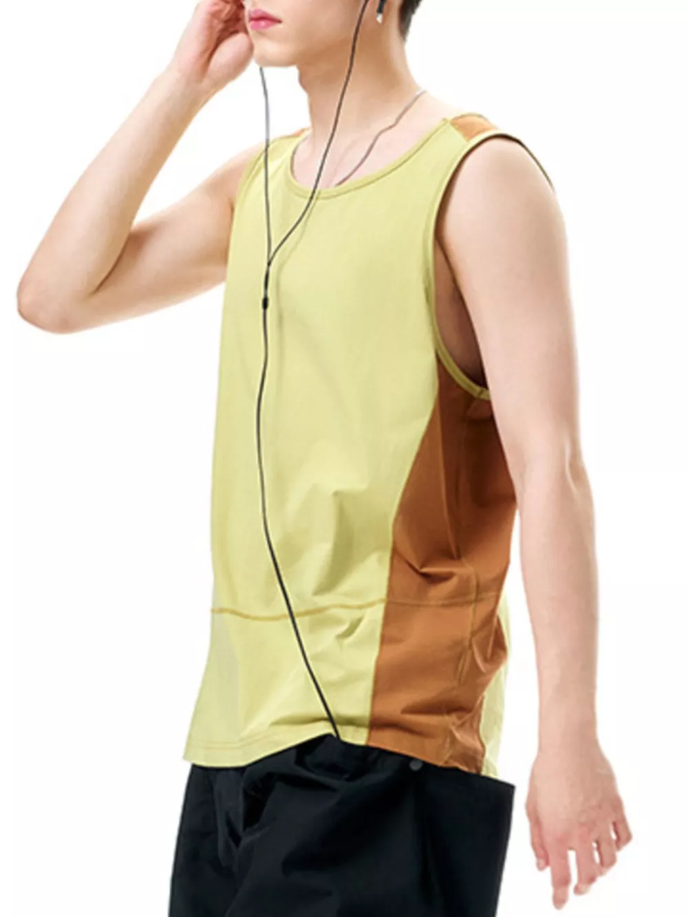 Men's Color Block Round Neck Tank, image 6