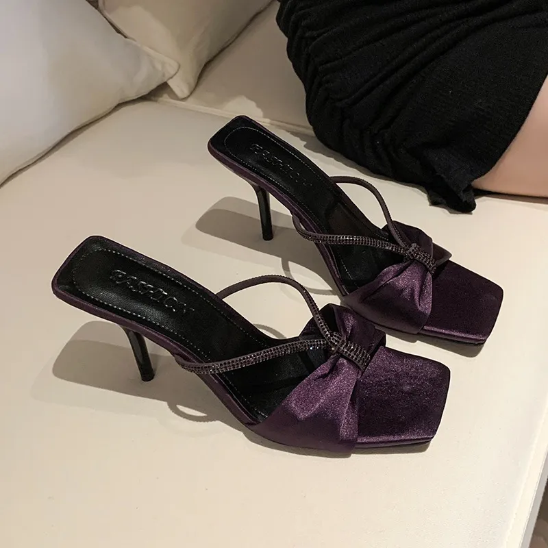 Rhinestone Mid Heel Sandals, image 3