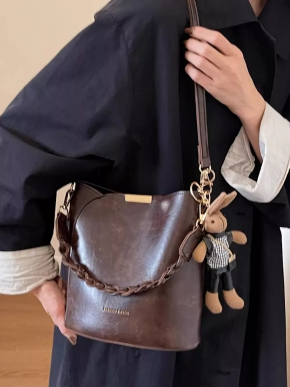 Braided Detail Bucket Crossbody Bag, image 6