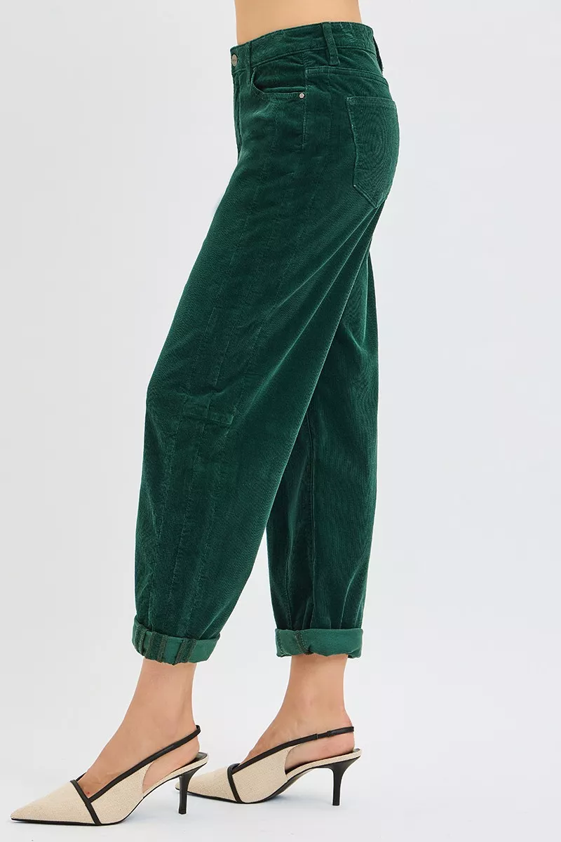High Rise Crop Barrel Cordurory Pants, image 4