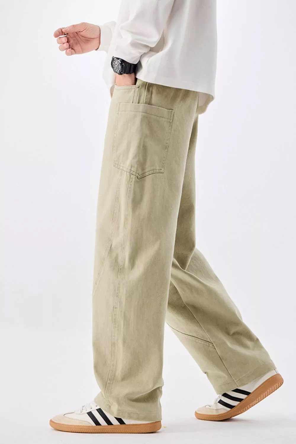 Men's Plus Size Loose Fit Drawstring Waist Jeans, image 3