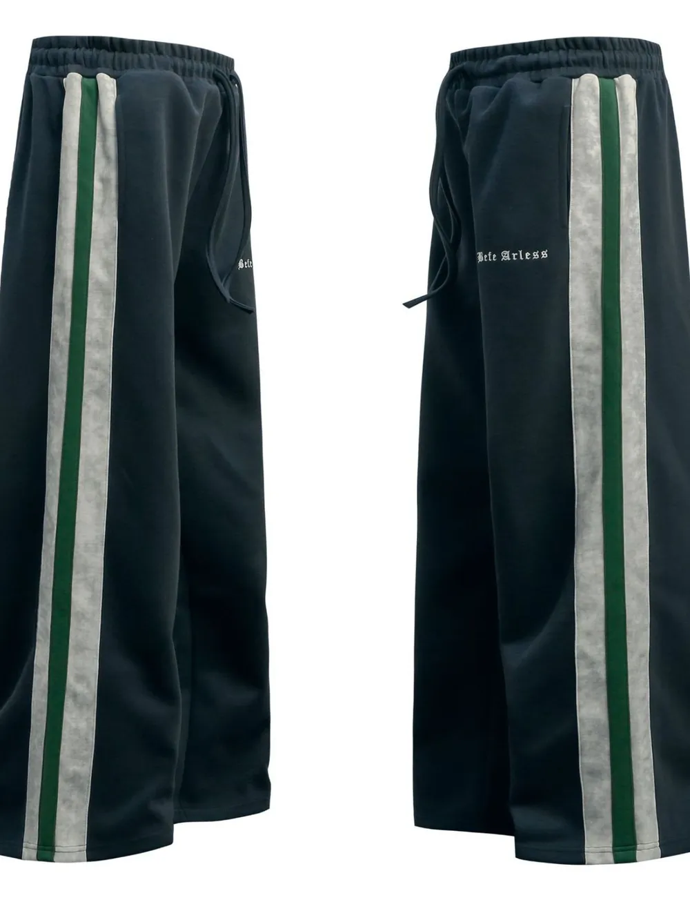 Men's Drawstring Striped Wide Leg Pants, image 2