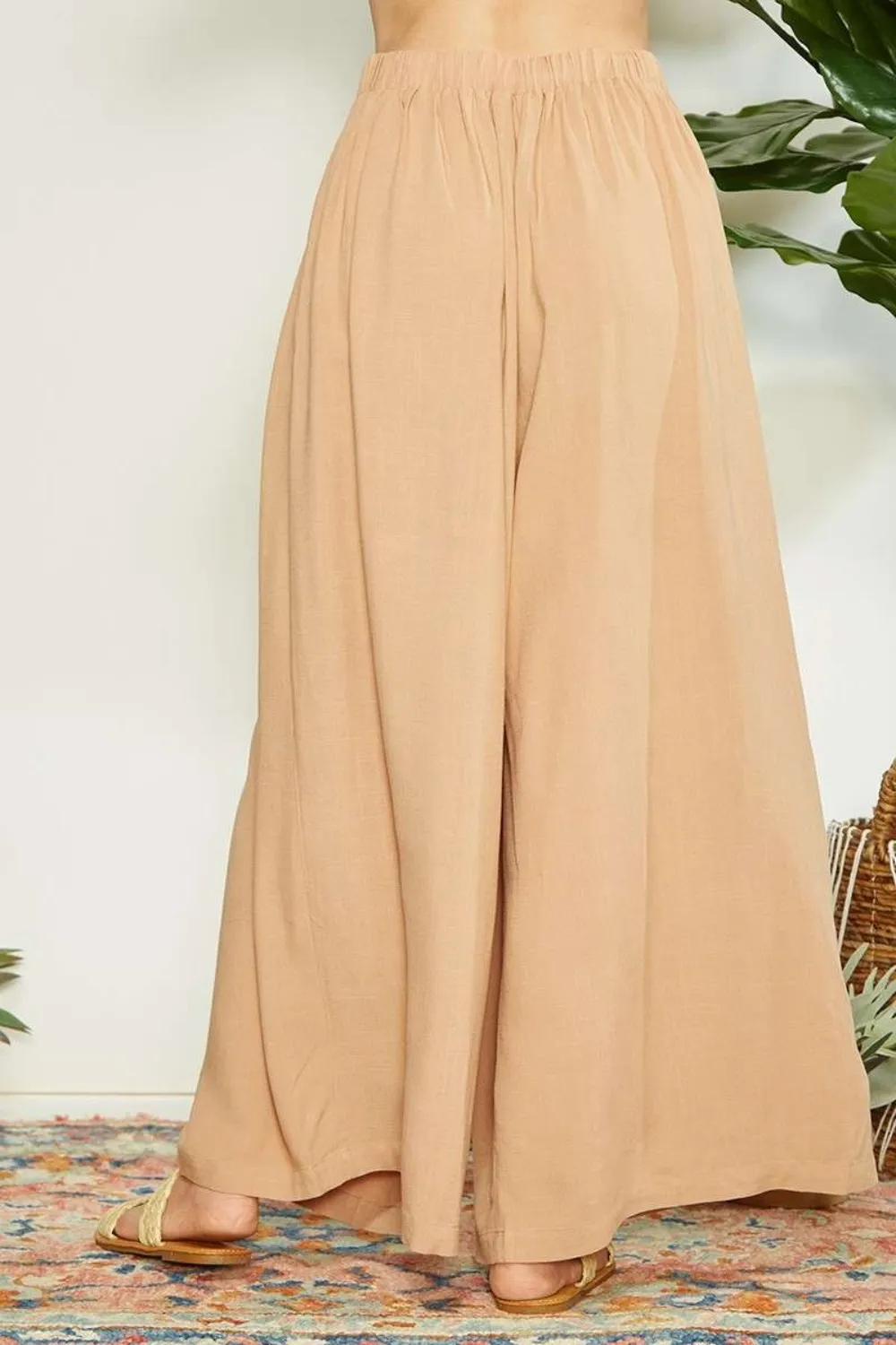 Wrap Pleating Detail Wide Leg Pants, image 2