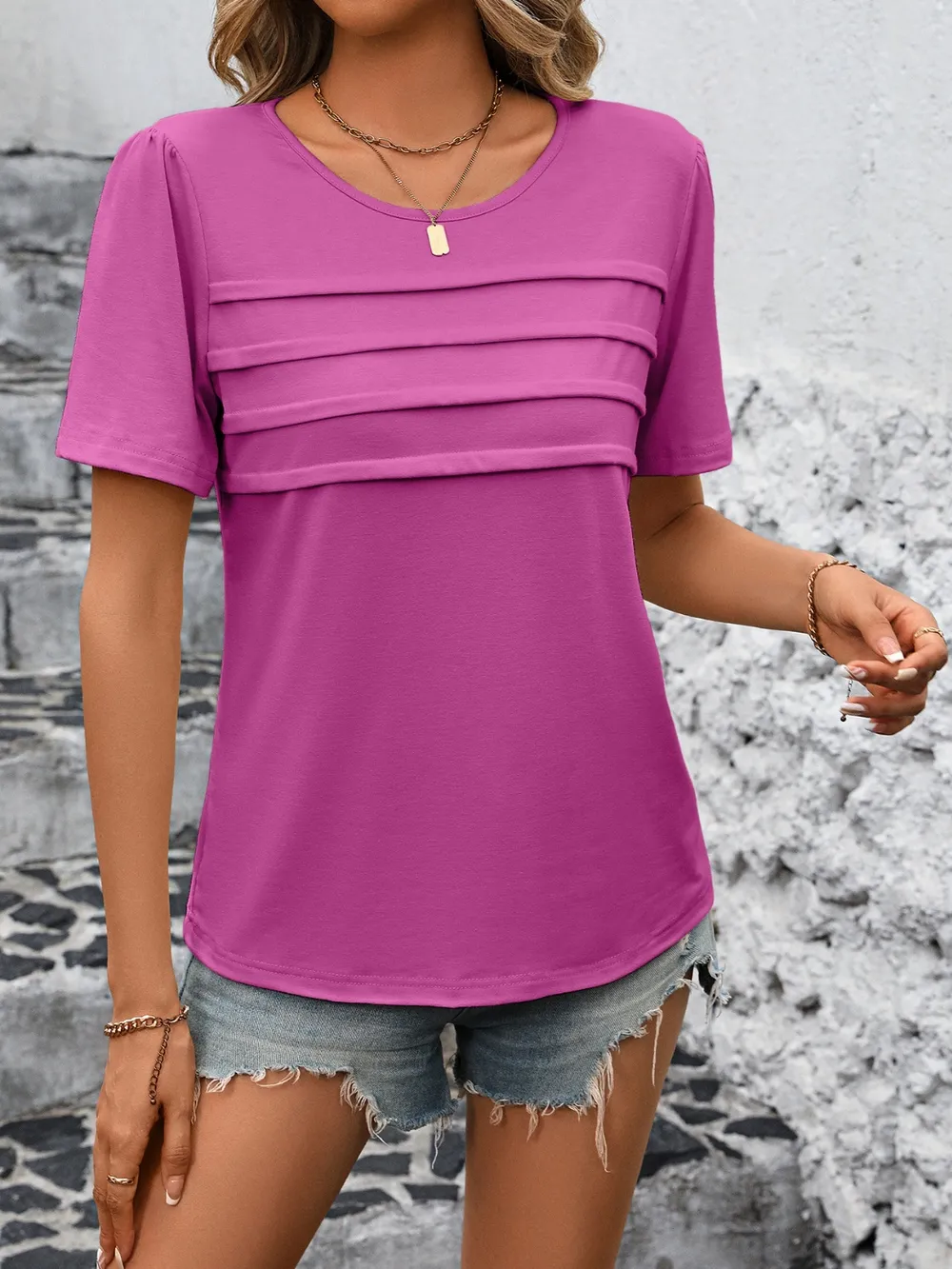 Round Neck Short Sleeve Top, image 8