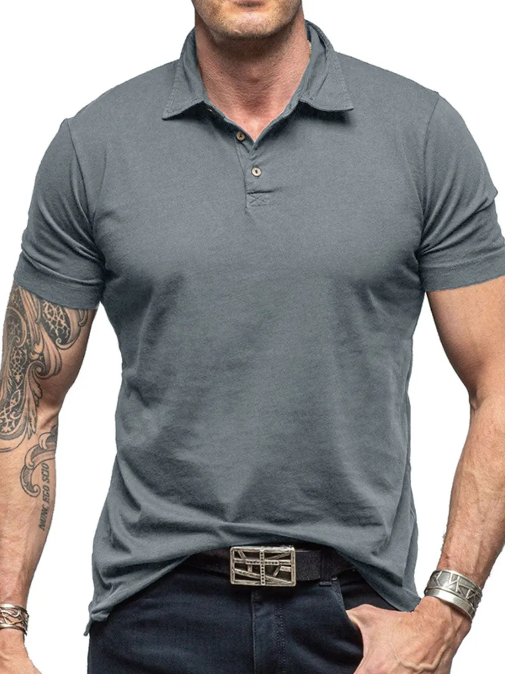 Men's Collared Neck Short Sleeve Polo Shirt, image 8