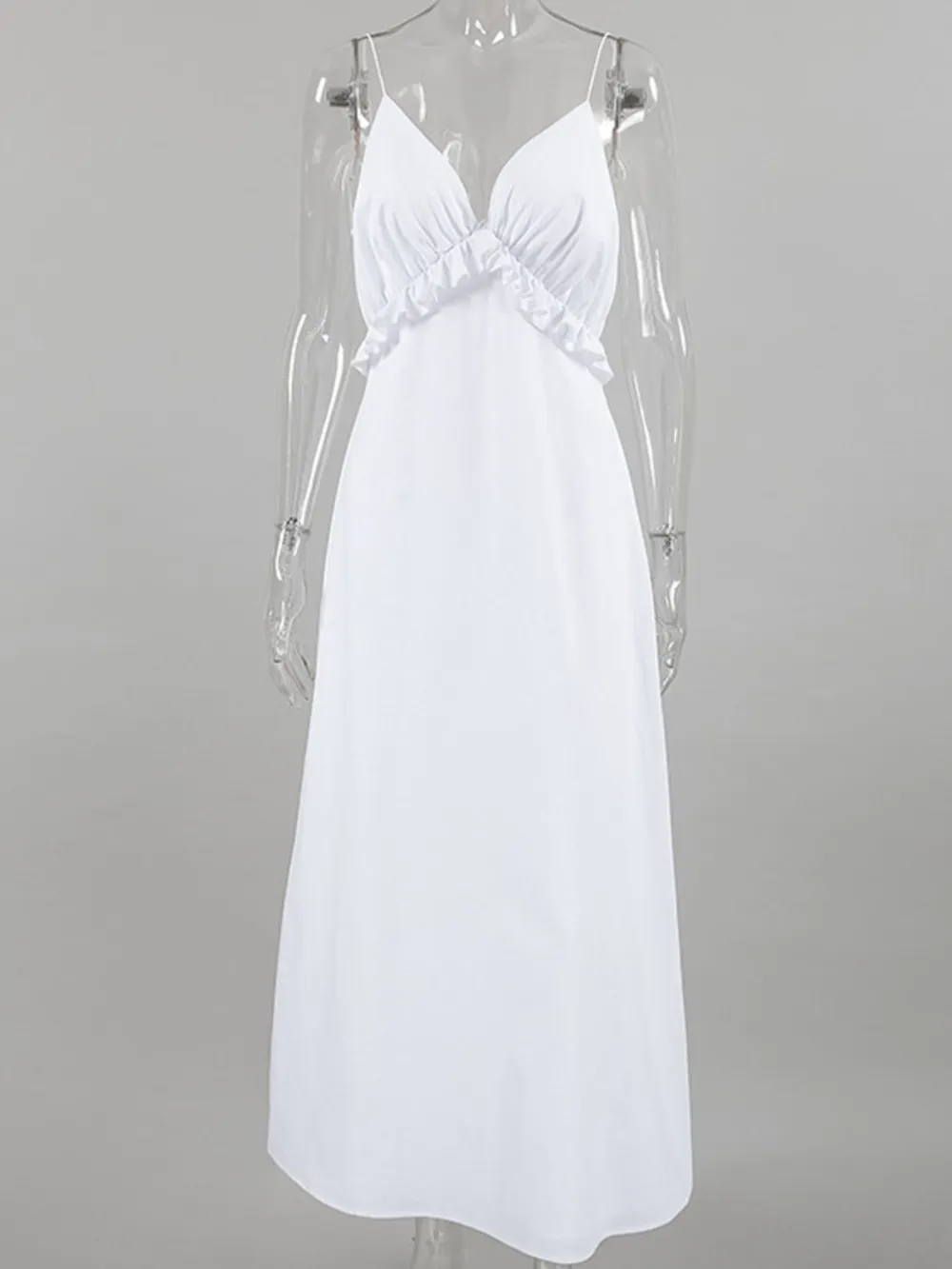 Ruffled V-Neck Maxi Dress, image 6