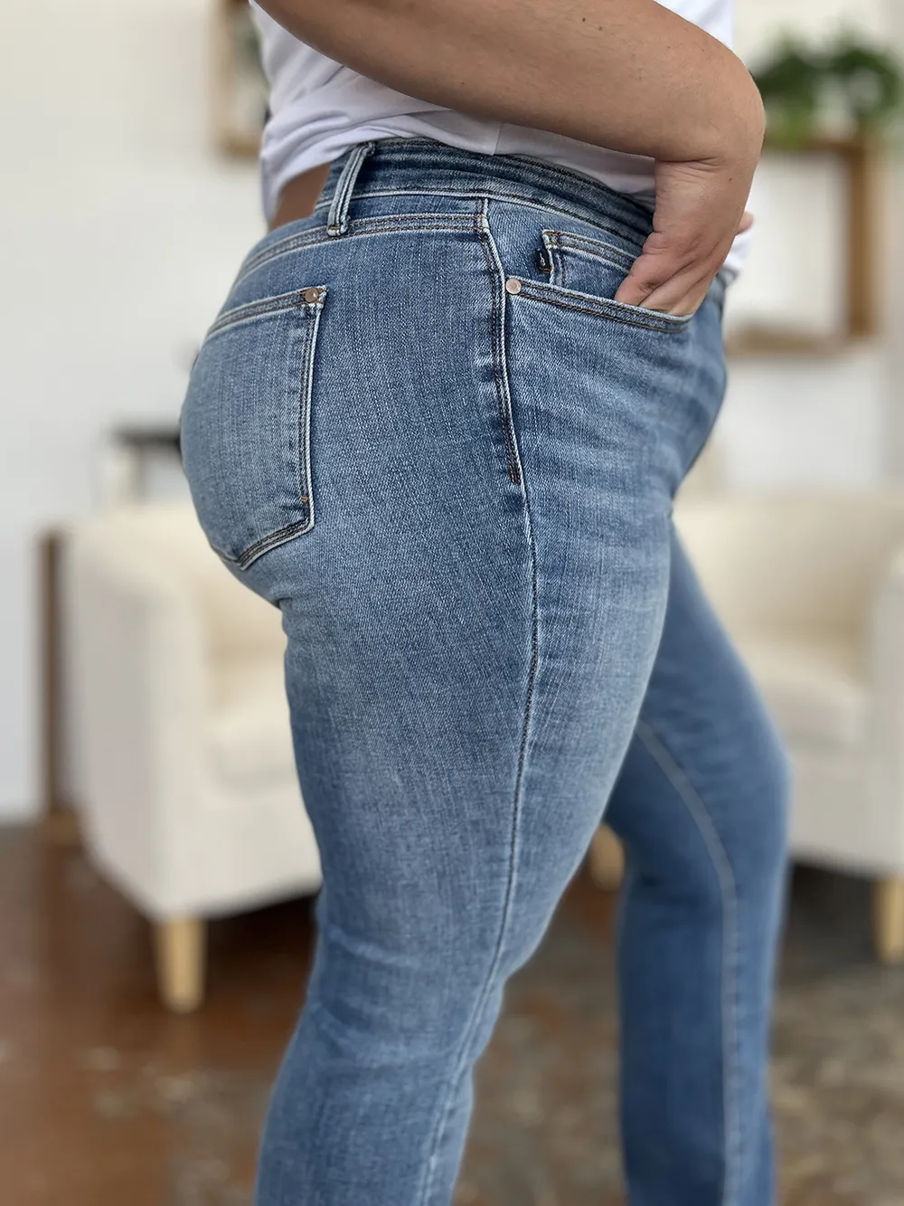 Full Size Mid-Rise Waist Straight Jeans, image 6