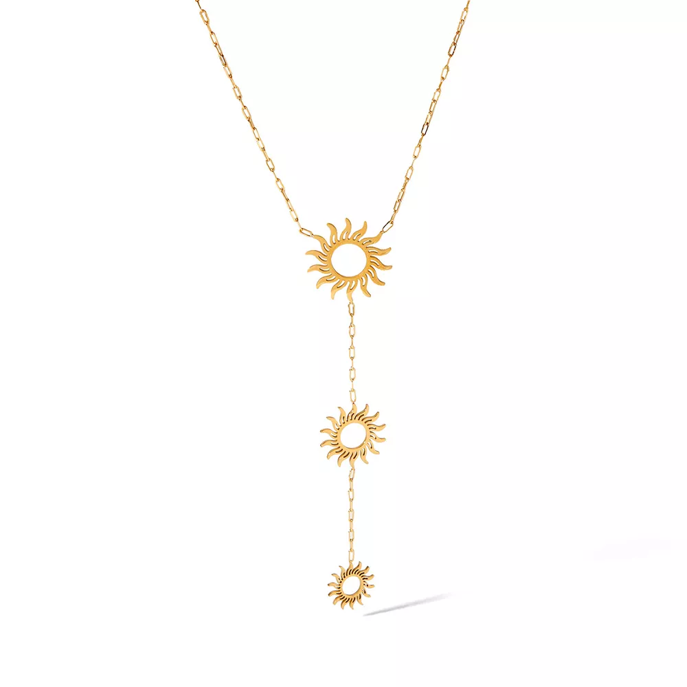 18K Gold-Plated Sun Pendant Necklace, image 8