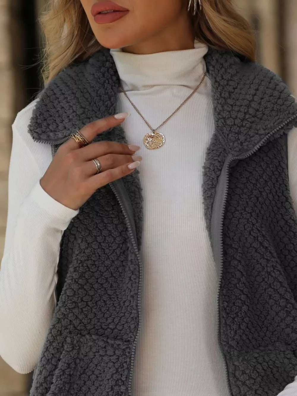 Zip-Up Vest Coat, image 11
