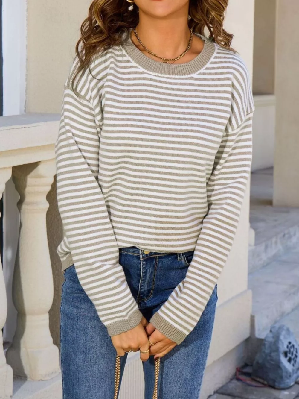 Striped Round Neck Sweater, image 14