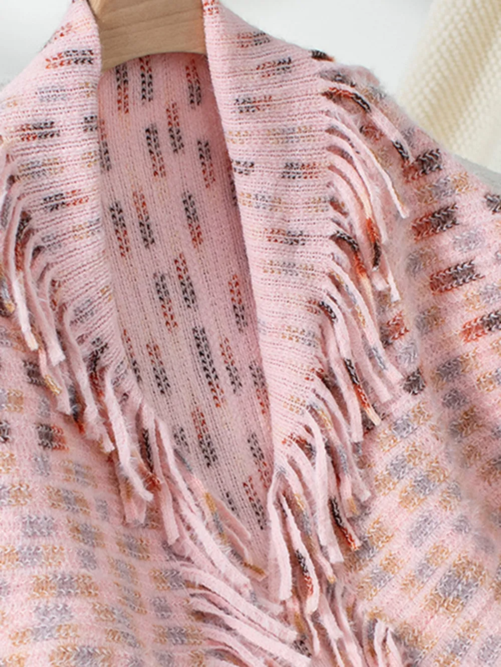 Fringe Open Front Half Sleeve Poncho, image 7