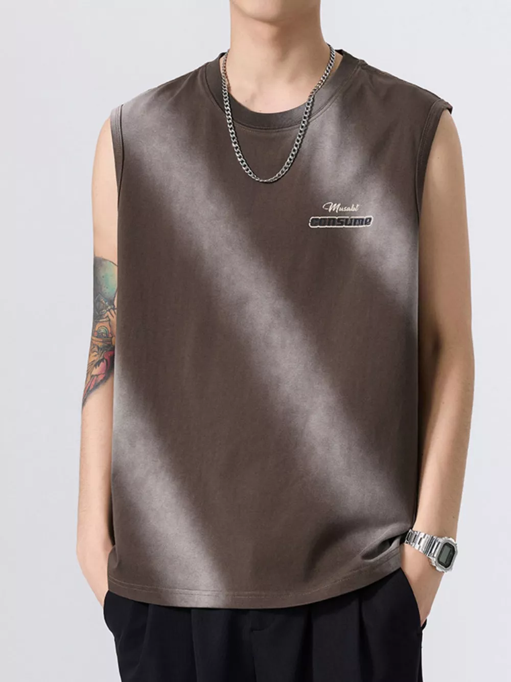Men's Plus Size Round Neck Tank, image 8