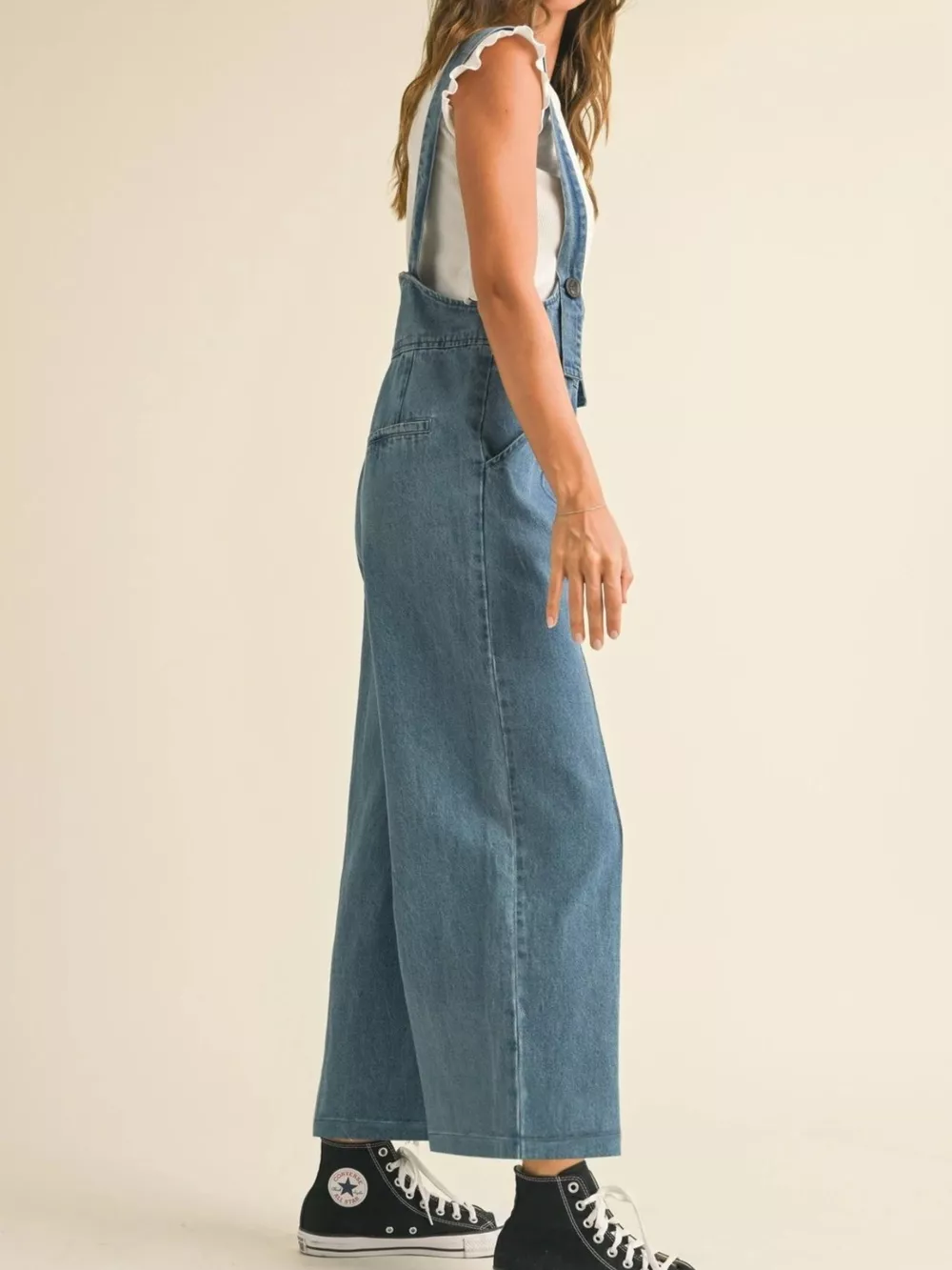 Vintage Wide Leg Denim Overalls, image 4