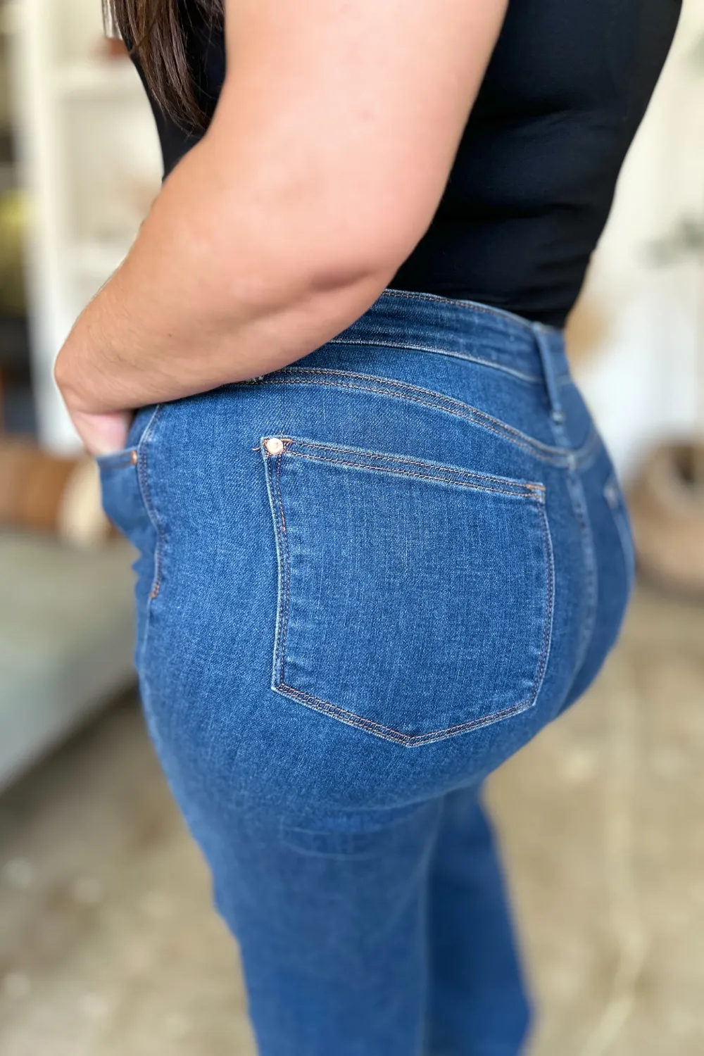 Full Size High Rise Straight Jeans, image 8