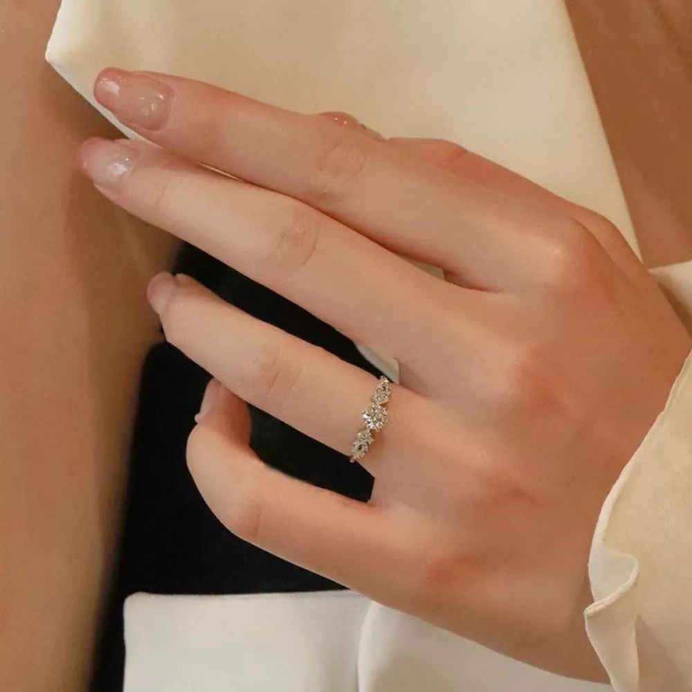 1 Carat 925 Sterling Silver Moissanite Ring, image 2