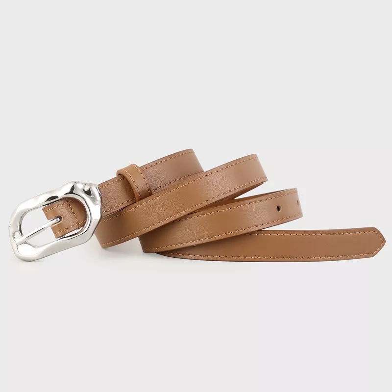Leather Belt with Silver Buckle, image 7
