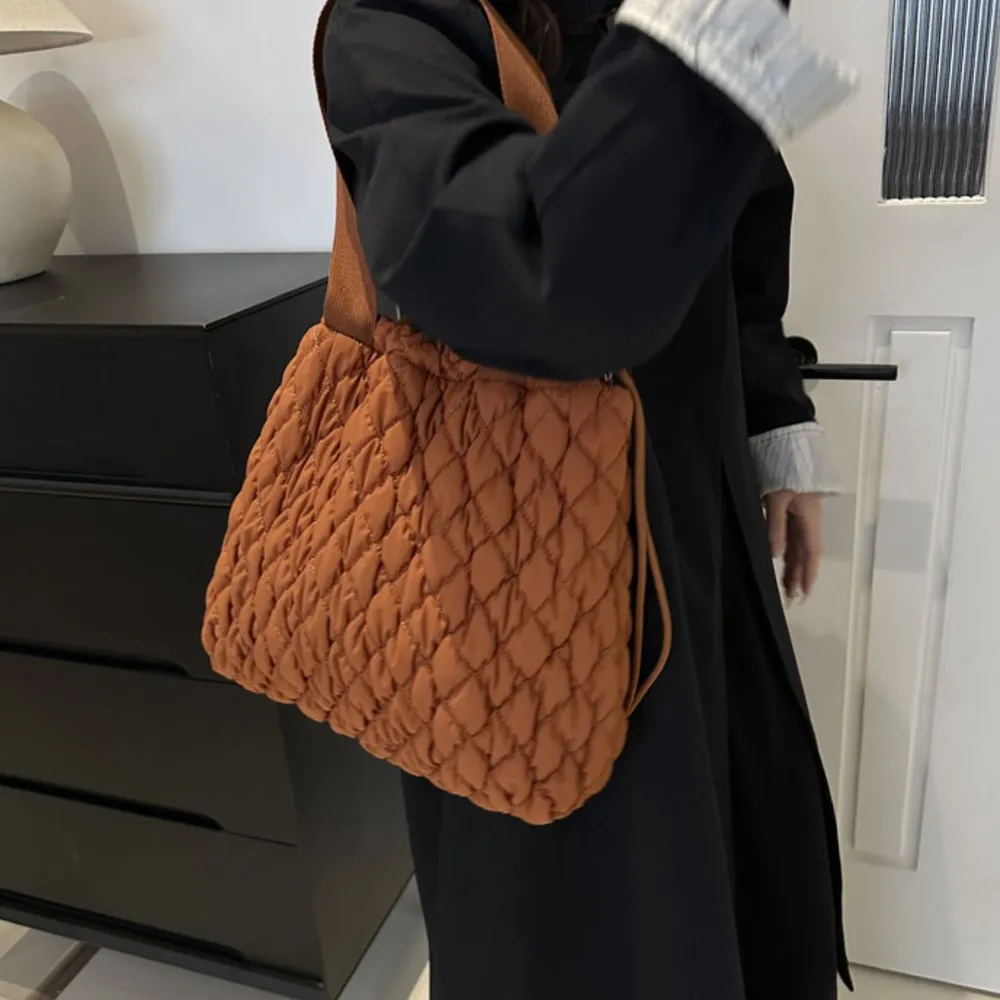 Drawstring Bubble Texture Tote Bag, image 24