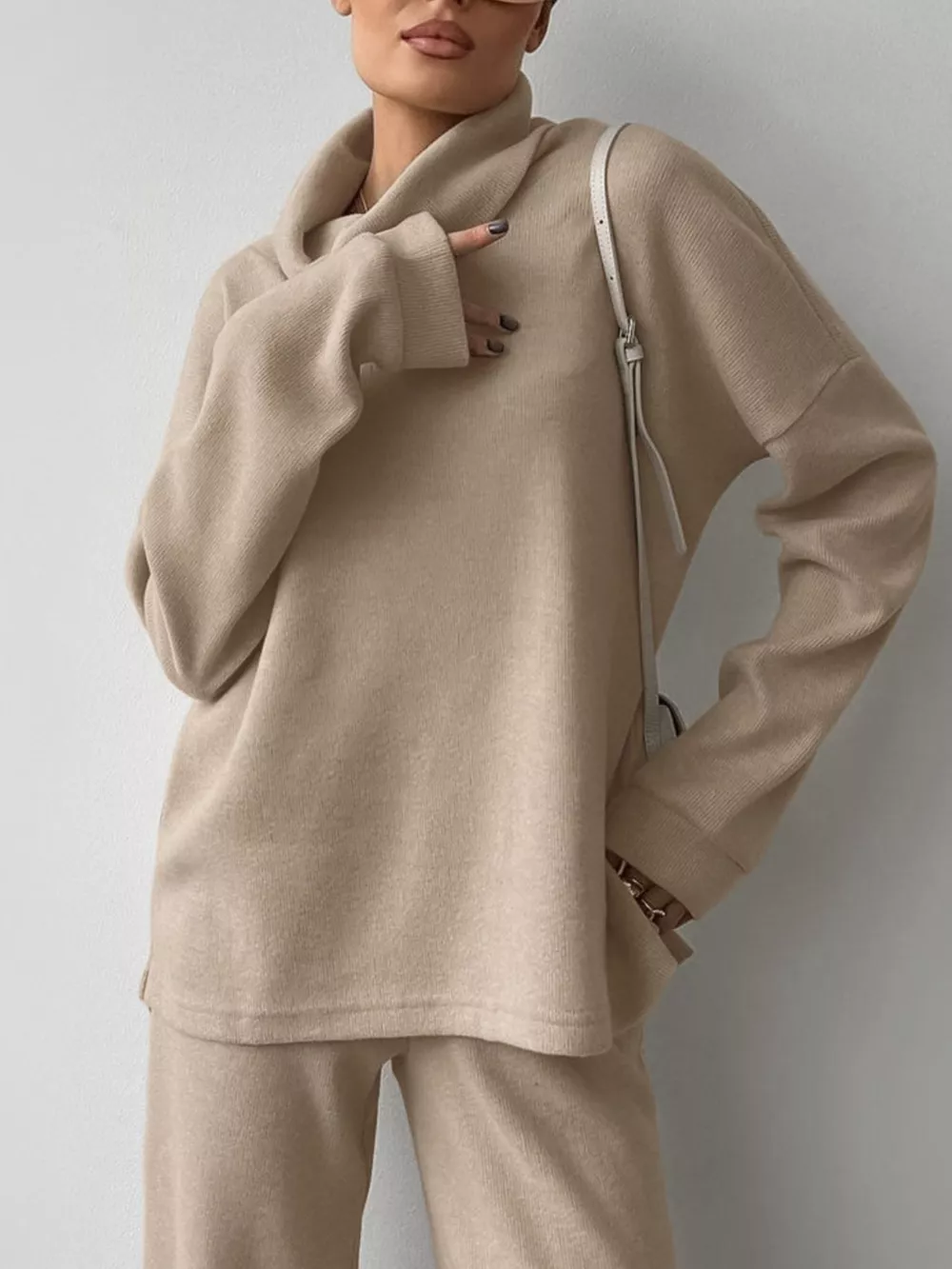 Turtleneck Long Sleeve Top and Pants Set, image 4