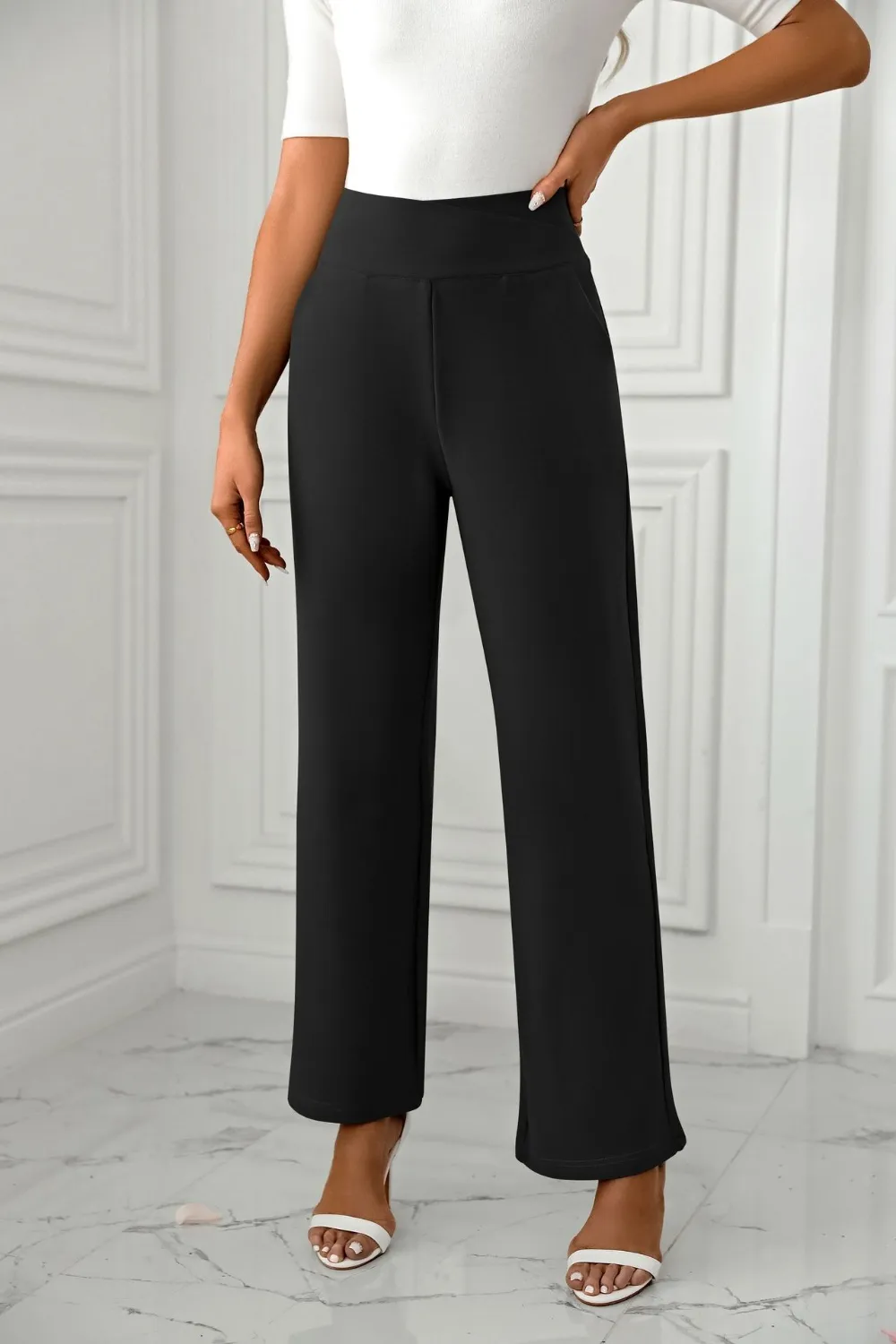 High Waist Straight Leg Pants, image 6