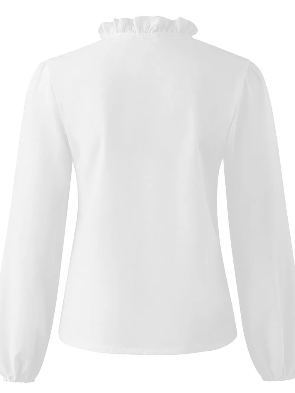 Ruffled V-Neck Long Sleeve Blouse, image 18